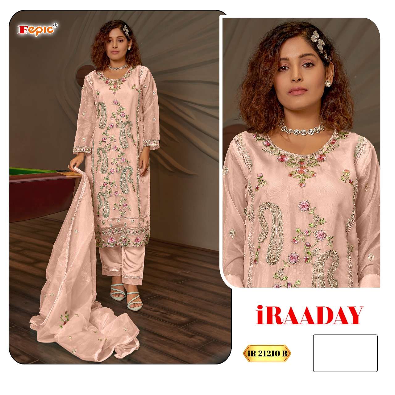 FEPIC iRAADAY IR 21210 ORGANZA HEAVY EMBROIDERED PAKISTANI SUIT