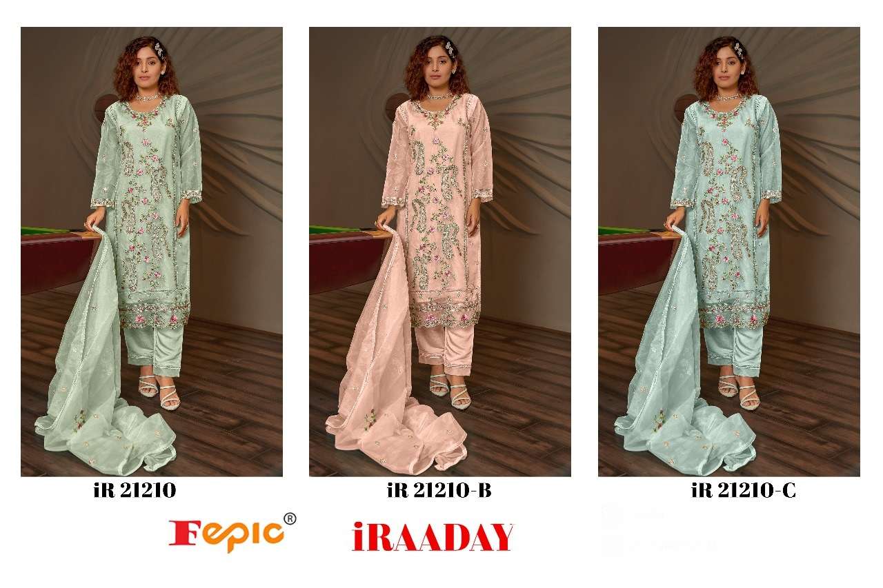 FEPIC iRAADAY IR 21210 ORGANZA HEAVY EMBROIDERED PAKISTANI SUIT