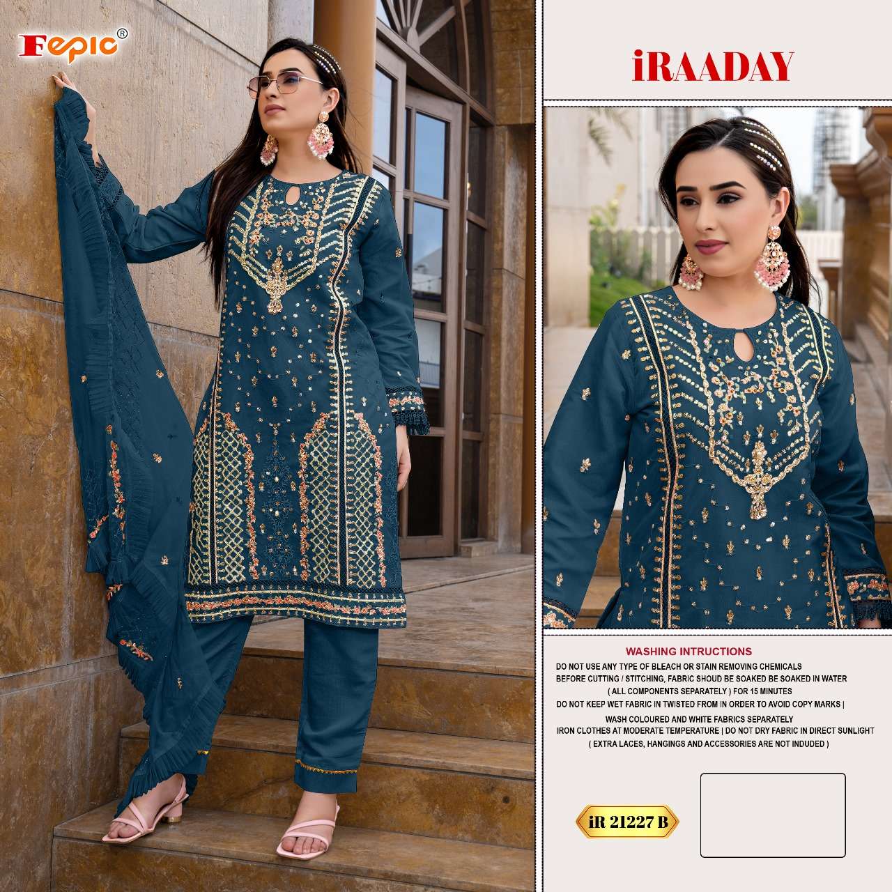 FEPIC iRAADAY IR 21227 ORGANZA EMBROIDERY DESIGNER SUIT