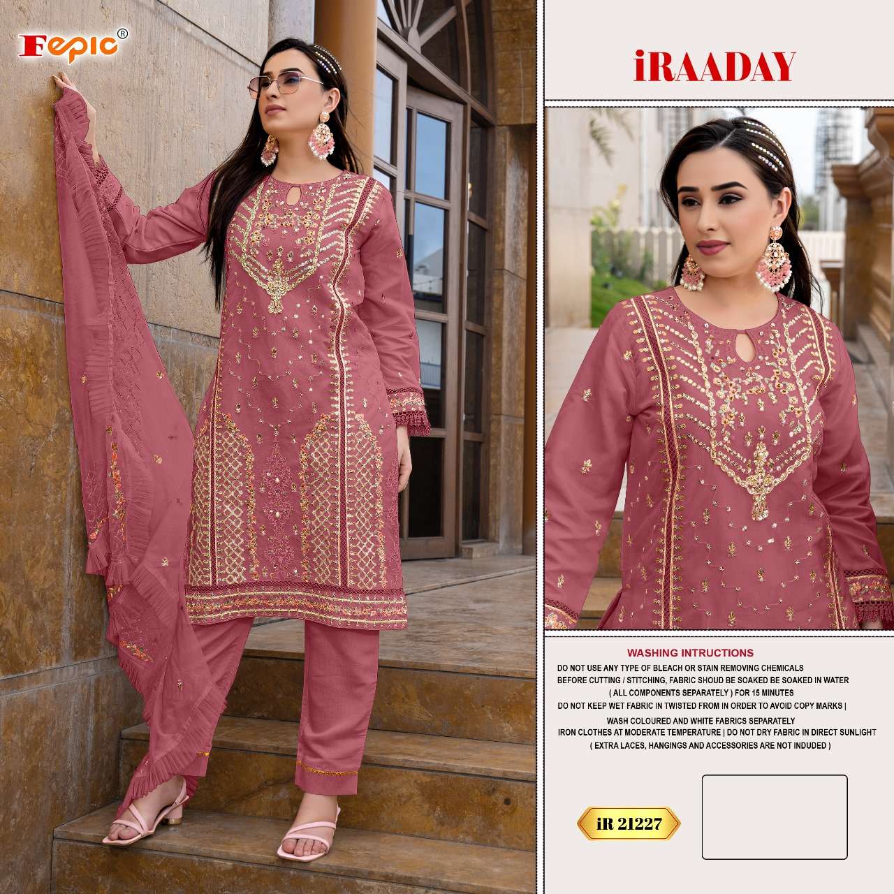 FEPIC iRAADAY IR 21227 ORGANZA EMBROIDERY DESIGNER SUIT