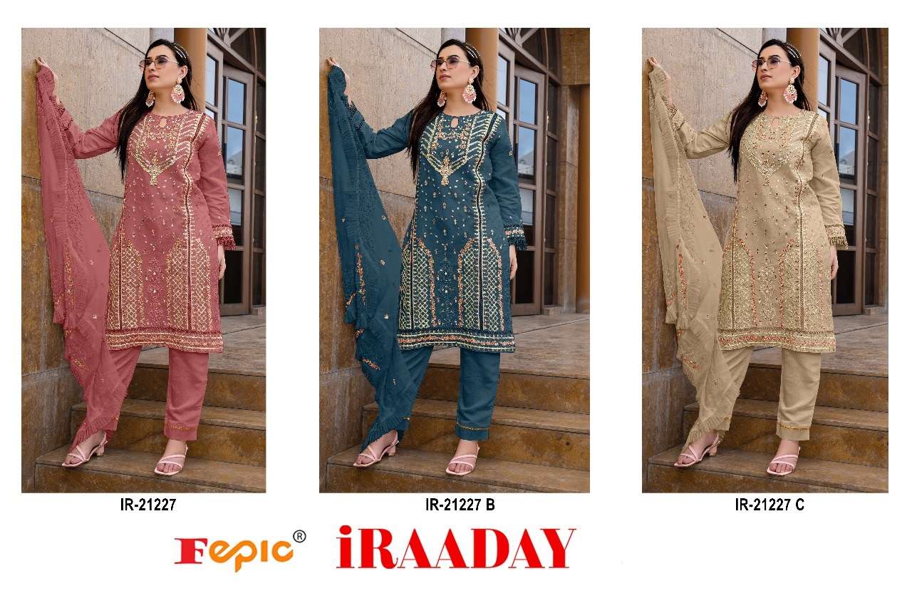 FEPIC iRAADAY IR 21227 ORGANZA EMBROIDERY DESIGNER SUIT