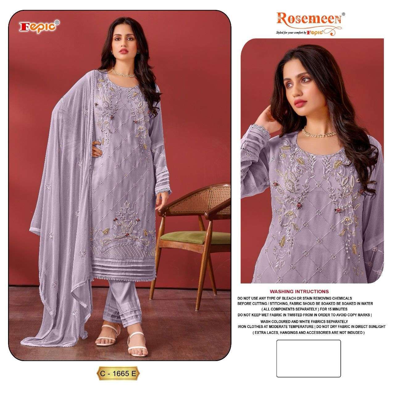 FEPIC ROSEMEEN C 1665 EFGHI GEORGETTE HEAVY DESIGNER SUIT