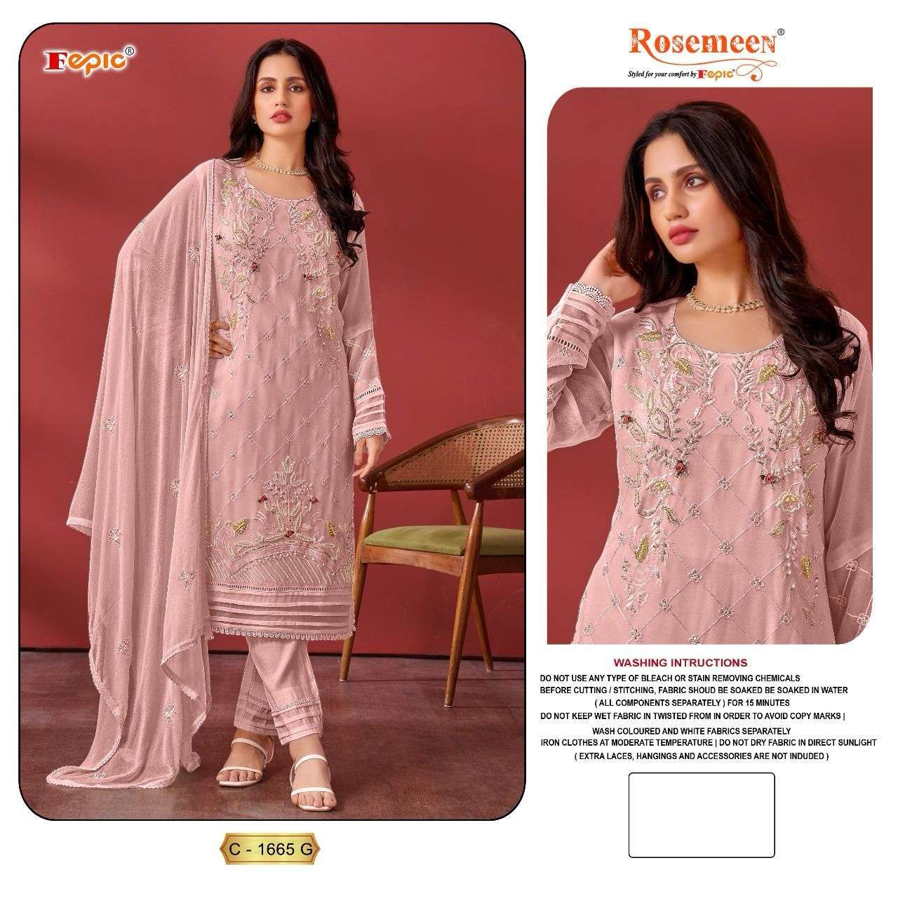 FEPIC ROSEMEEN C 1665 EFGHI GEORGETTE HEAVY DESIGNER SUIT