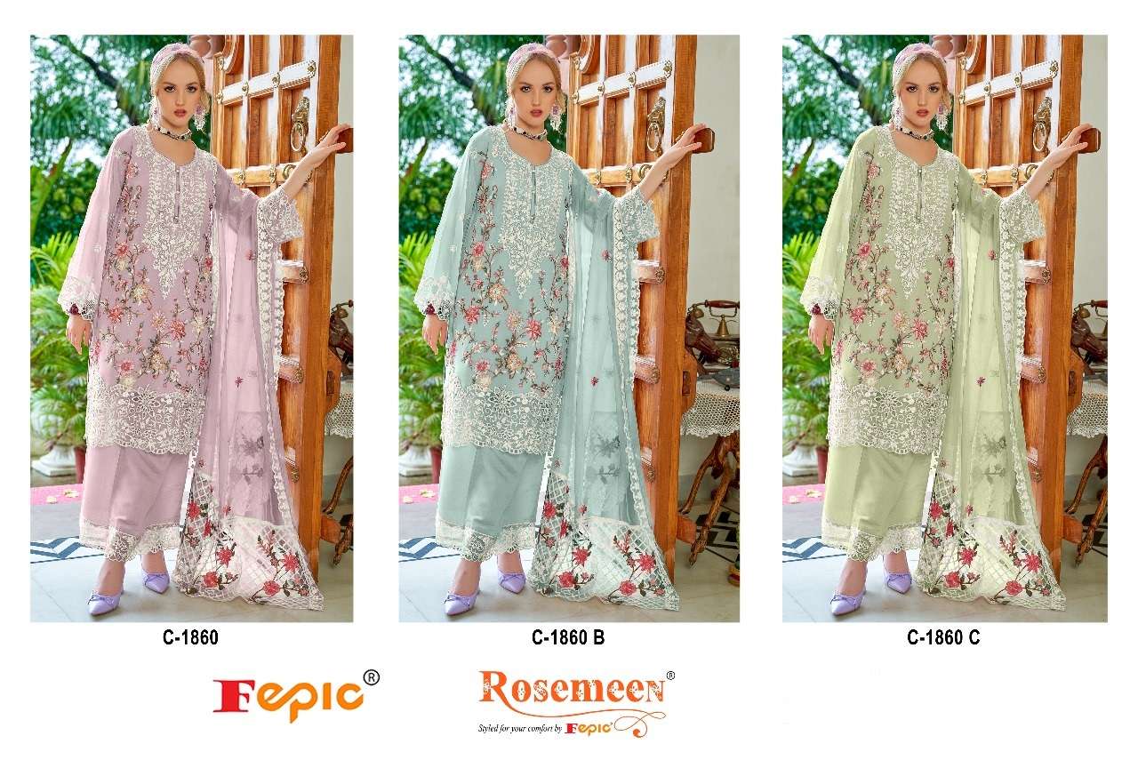 FEPIC ROSEMEEN C 1860 GEORGETTE EMBROIDERED PAKISTANI SUIT