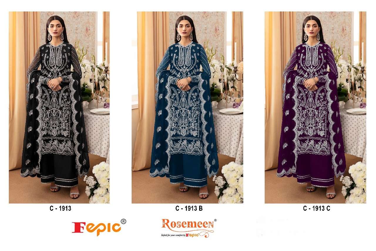FEPIC ROSEMEEN C 1913 GEORGETTE EMBROIDERED PAKISTANI SUIT