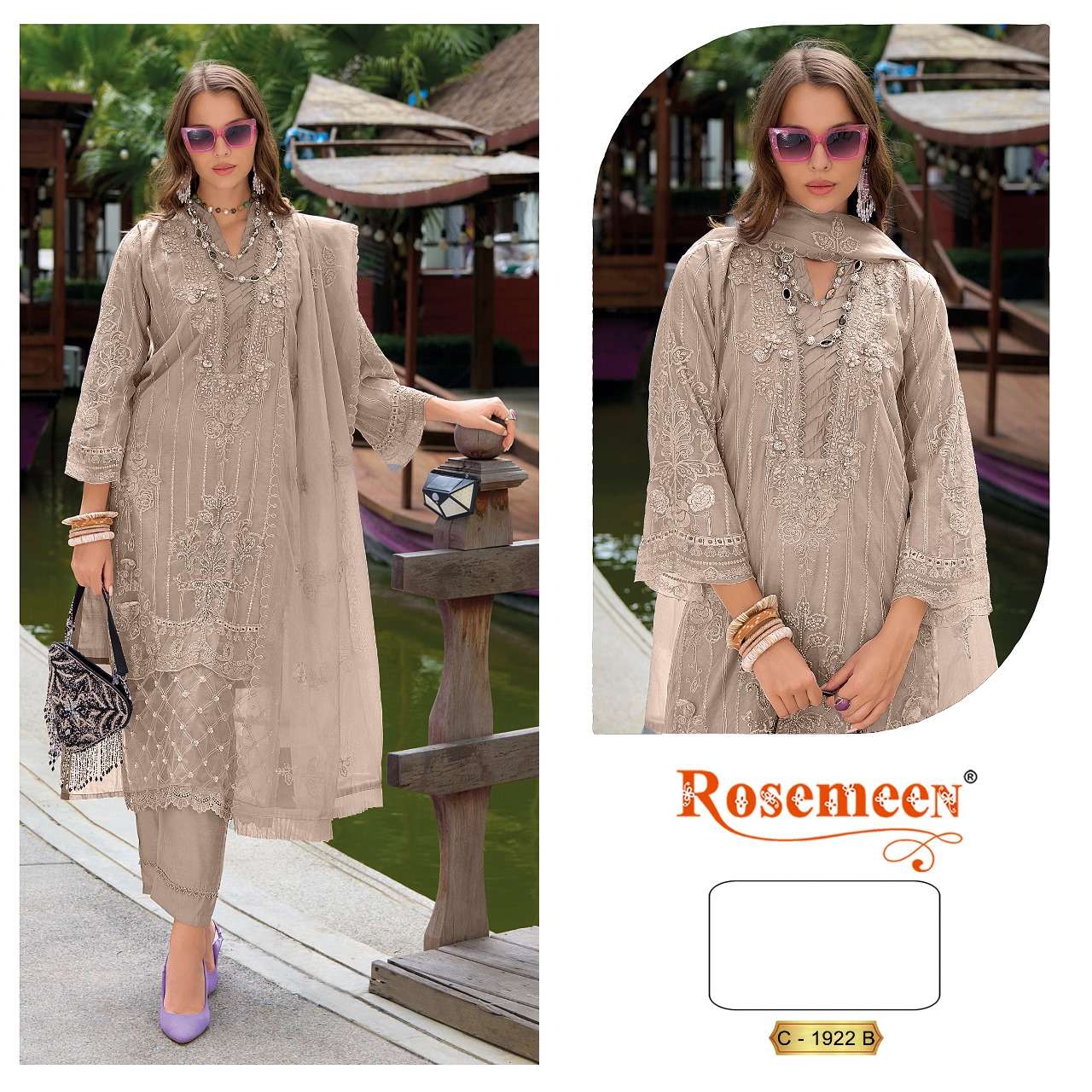 FEPIC ROSEMEEN C 1922 ORGANZA EMBROIDERED FANCY PAKISTANI SUIT