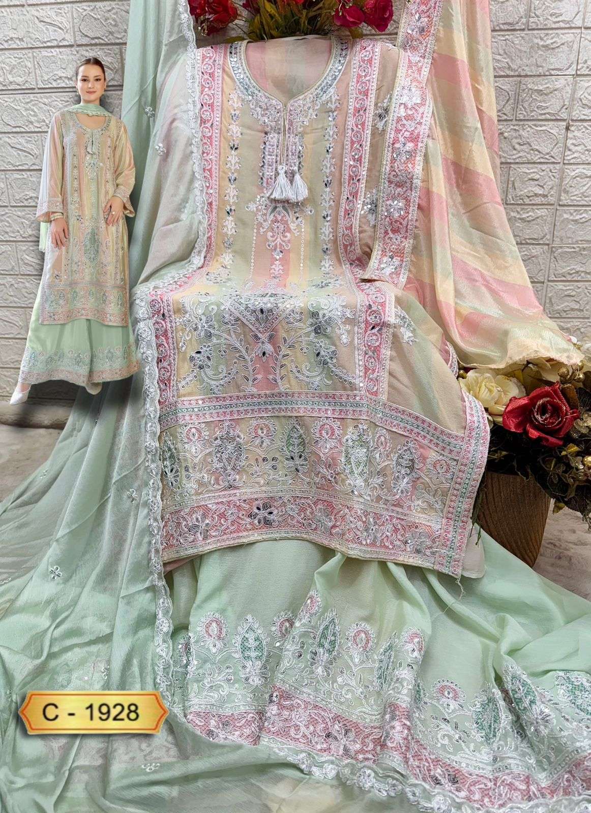  FEPIC ROSEMEEN C 1928 HEAVY EMBROIDERY DESIGNER PAKISTANI SUIT