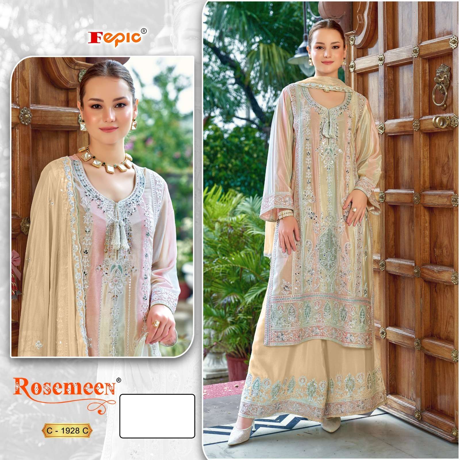  FEPIC ROSEMEEN C 1928 HEAVY EMBROIDERY DESIGNER PAKISTANI SUIT