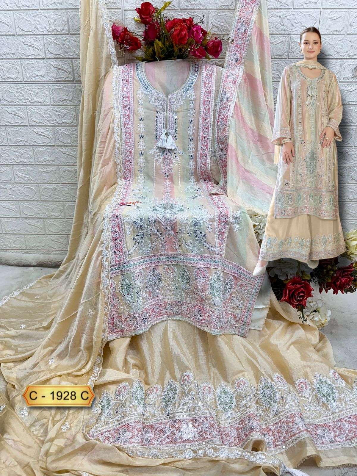 FEPIC ROSEMEEN C 1928 HEAVY EMBROIDERY DESIGNER PAKISTANI SUIT