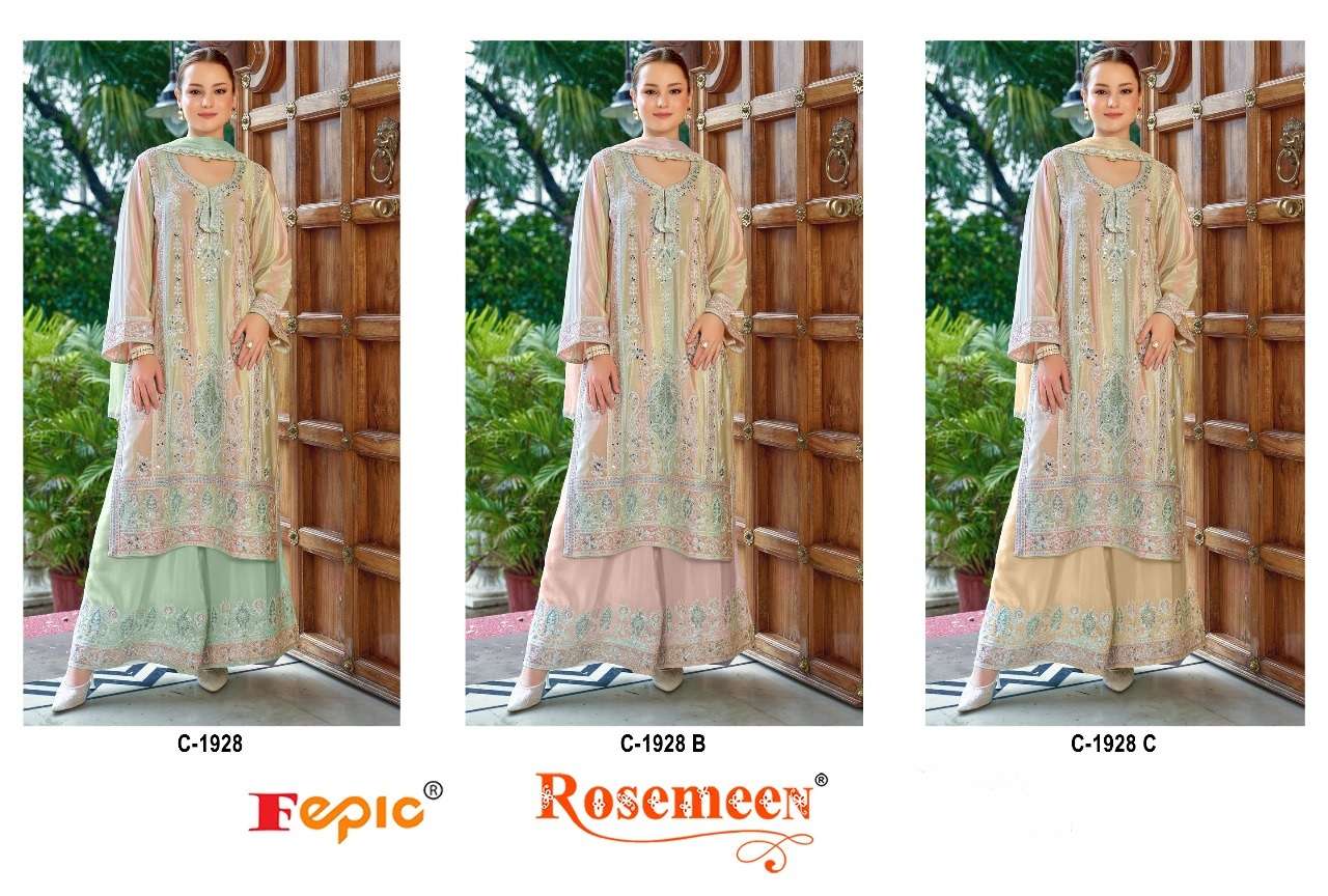  FEPIC ROSEMEEN C 1928 HEAVY EMBROIDERY DESIGNER PAKISTANI SUIT