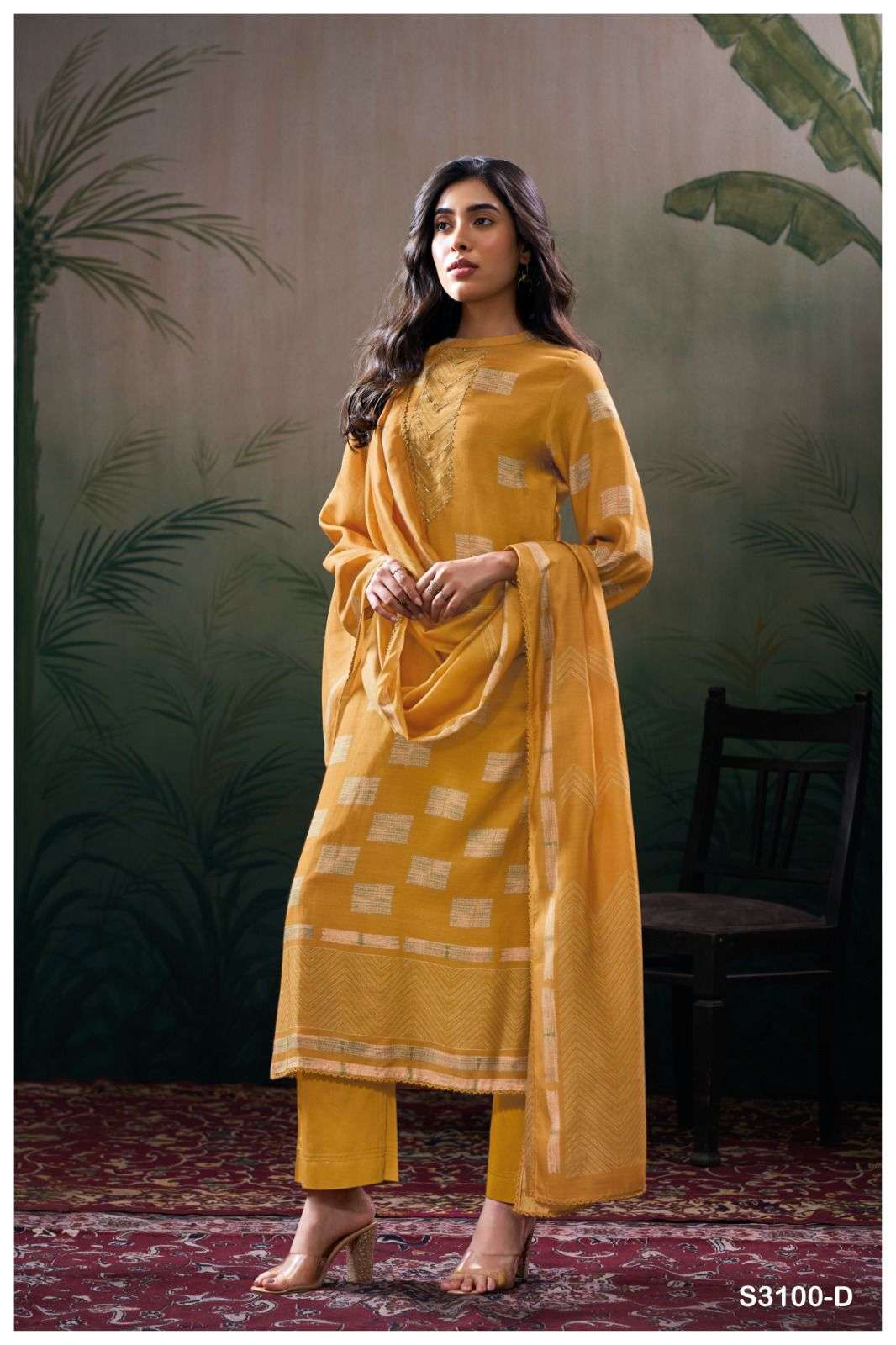 GANGA HANISHA 3100 SILK PRINTED WITH HAND WORK DESIGNER SUIT