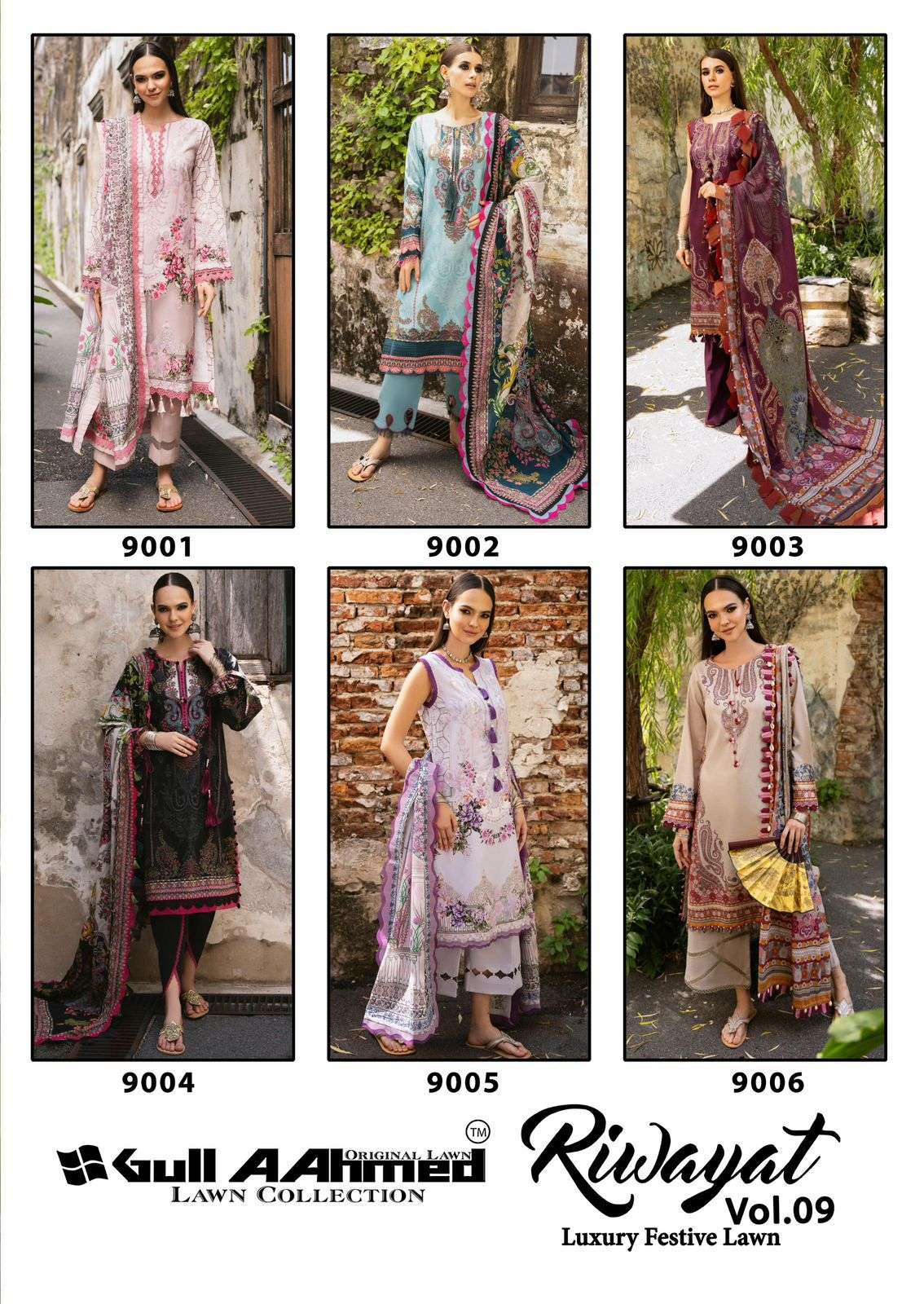 GULL AAHMED RIWAYAT VOL 9 LAWN COTTON DIGITAL PRINTS SALWAR SUIT