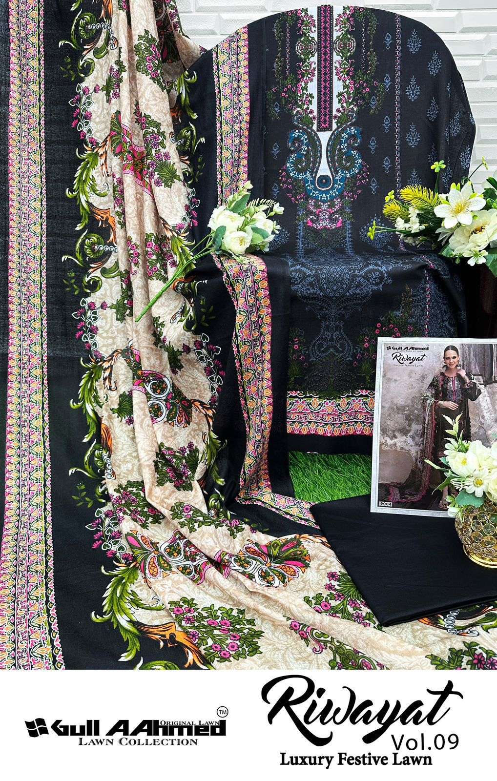 GULL AAHMED RIWAYAT VOL 9 LAWN COTTON DIGITAL PRINTS SALWAR SUIT