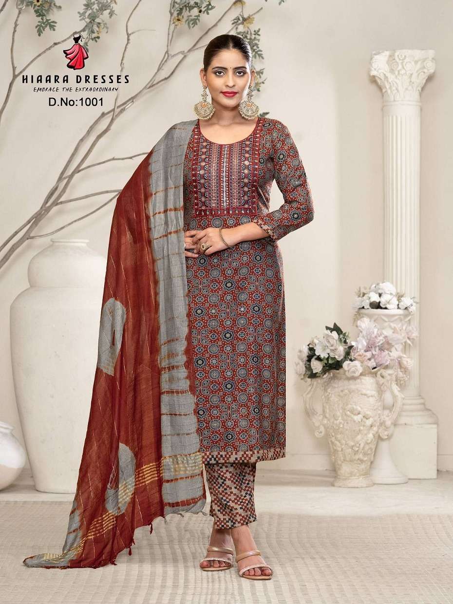 HIAARA DRESSES PAYAL VOL 1 STRAIGHT CUT PATTERN LADIES KURTI COMBO SET 