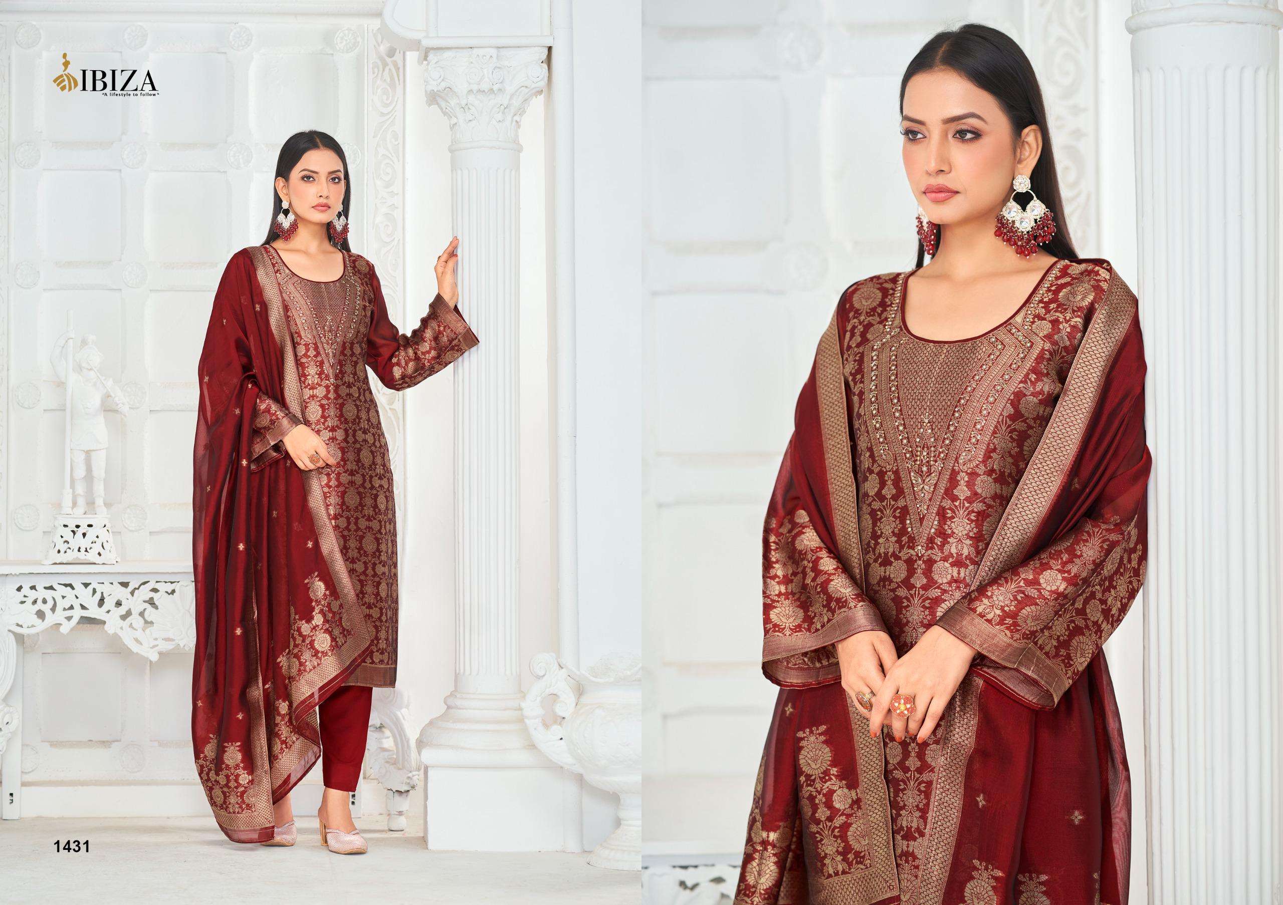 IBIZA LIFESTYLE ADEN SILK JACQUARD WITH HEAVY DESIGNER WORK SUIT
