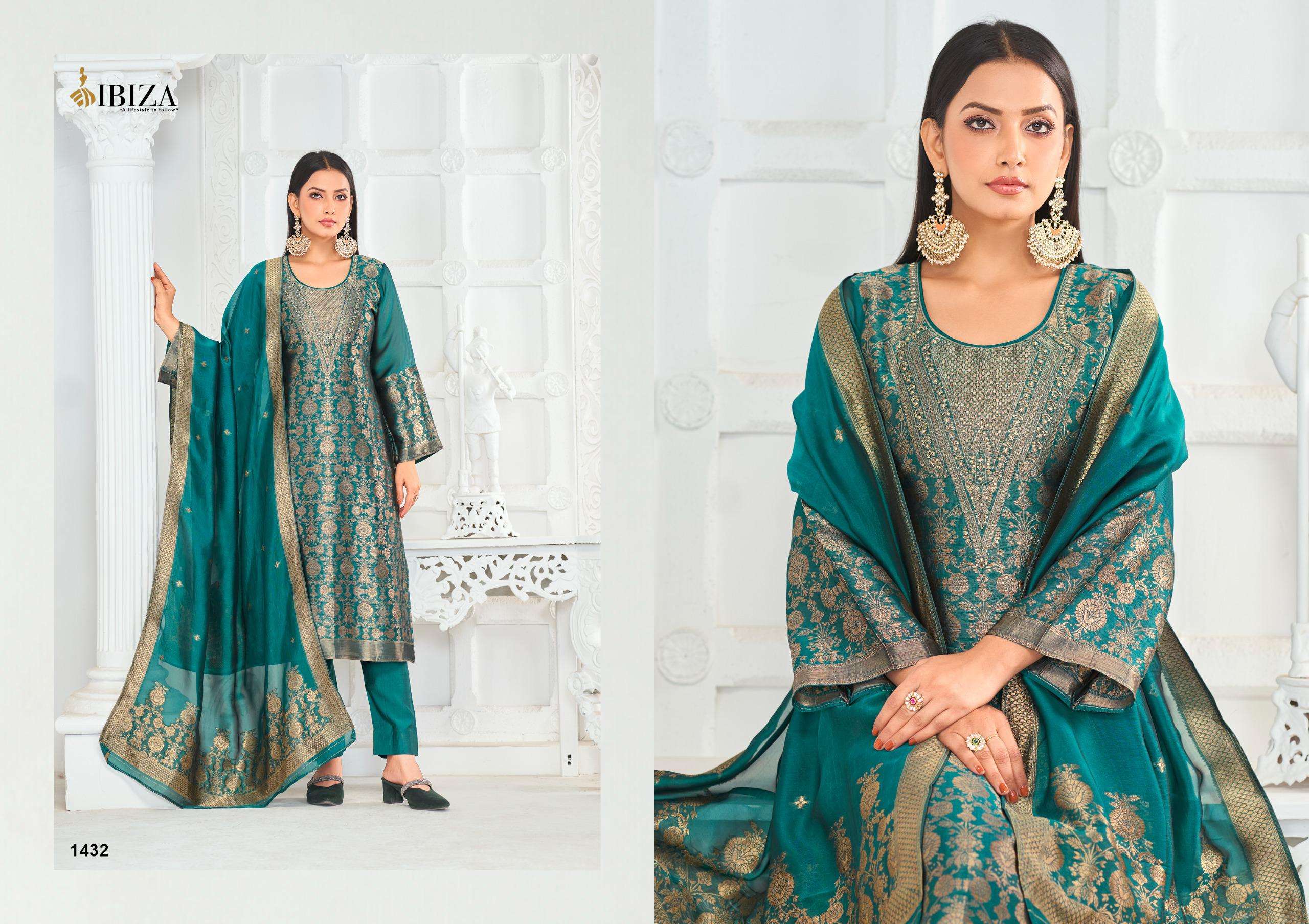 IBIZA LIFESTYLE ADEN SILK JACQUARD WITH HEAVY DESIGNER WORK SUIT