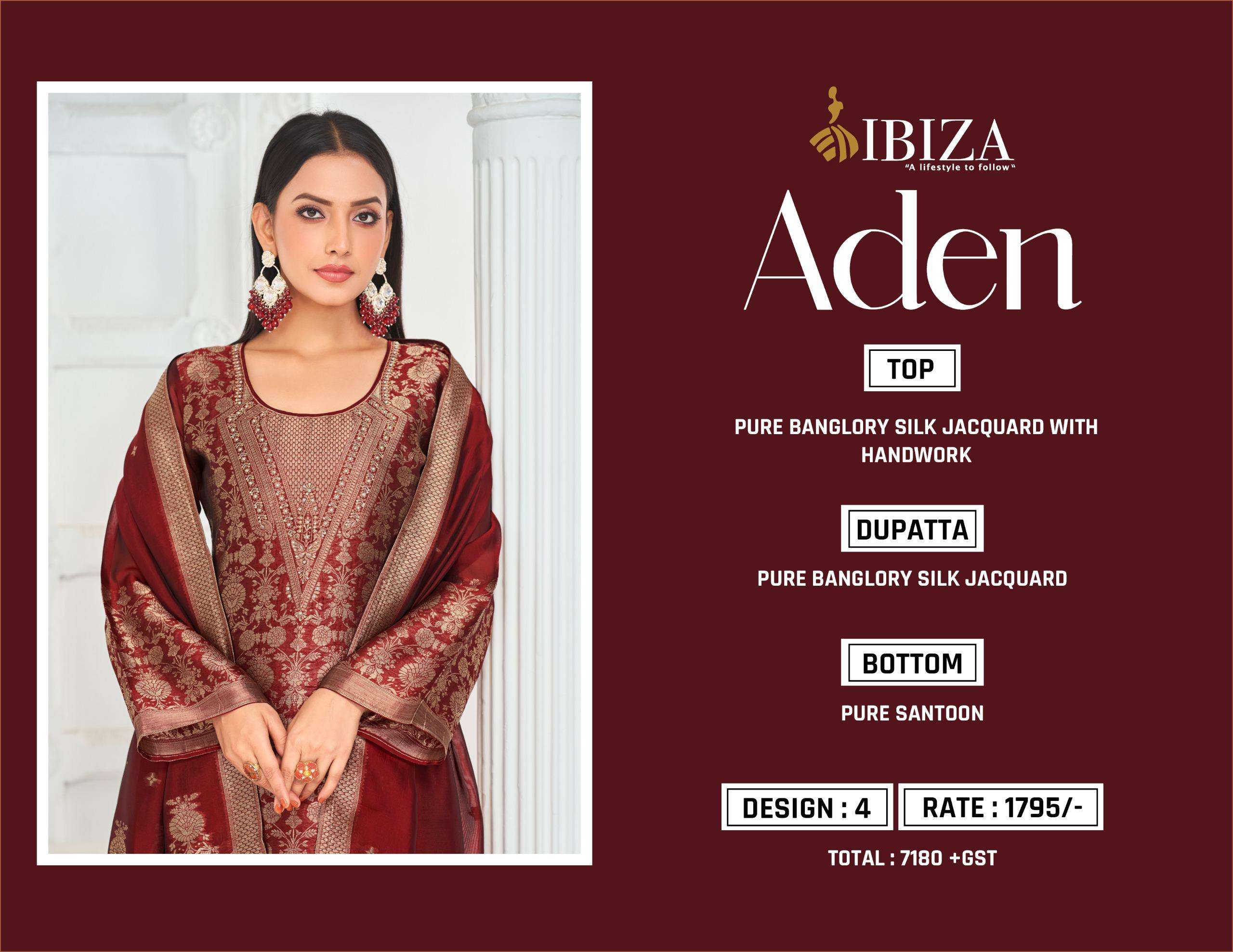 IBIZA LIFESTYLE ADEN SILK JACQUARD WITH HEAVY DESIGNER WORK SUIT