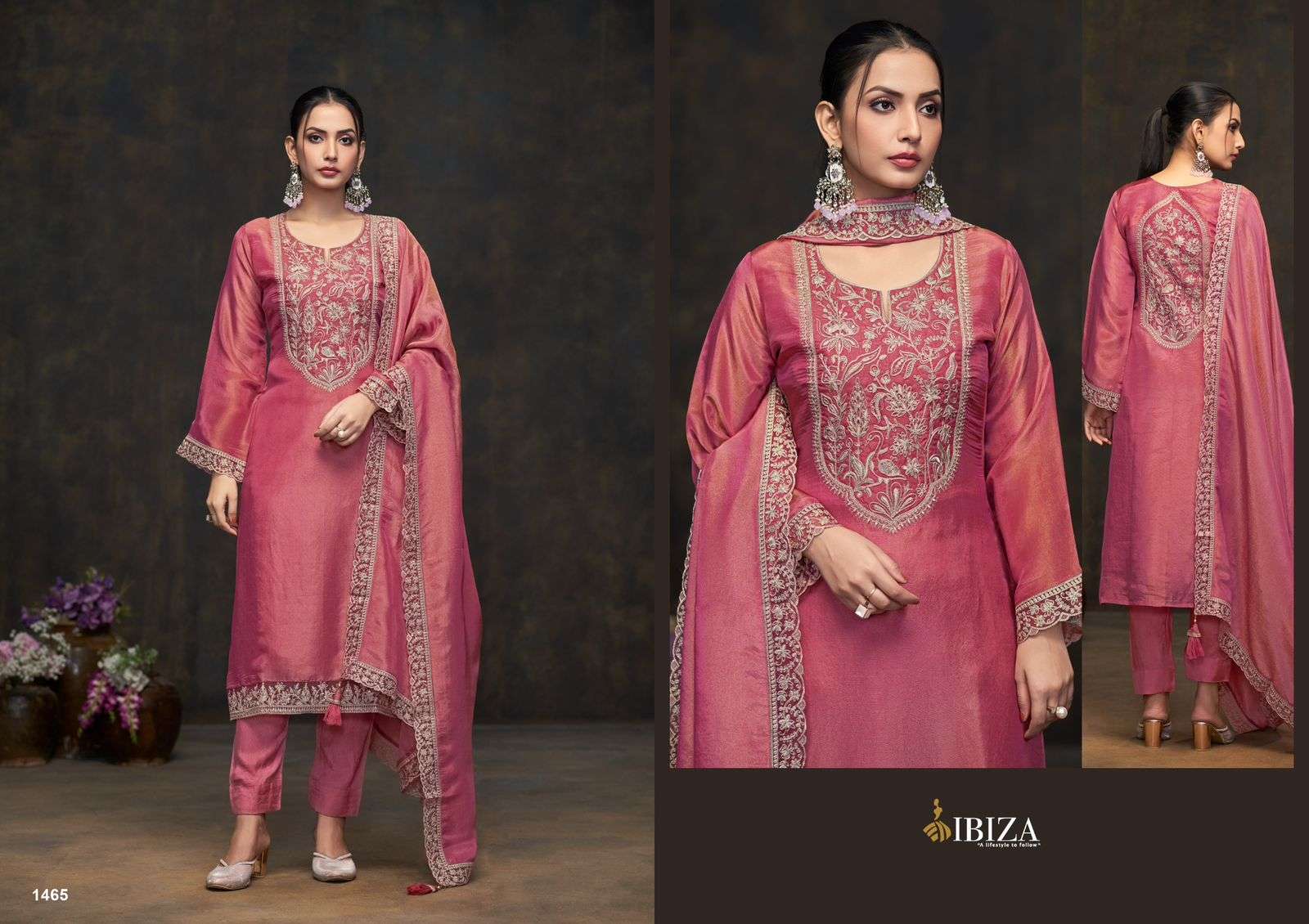 IBIZA RAAZIA MUSLIN EMBROIDERY DESIGNER HEAVY SUIT