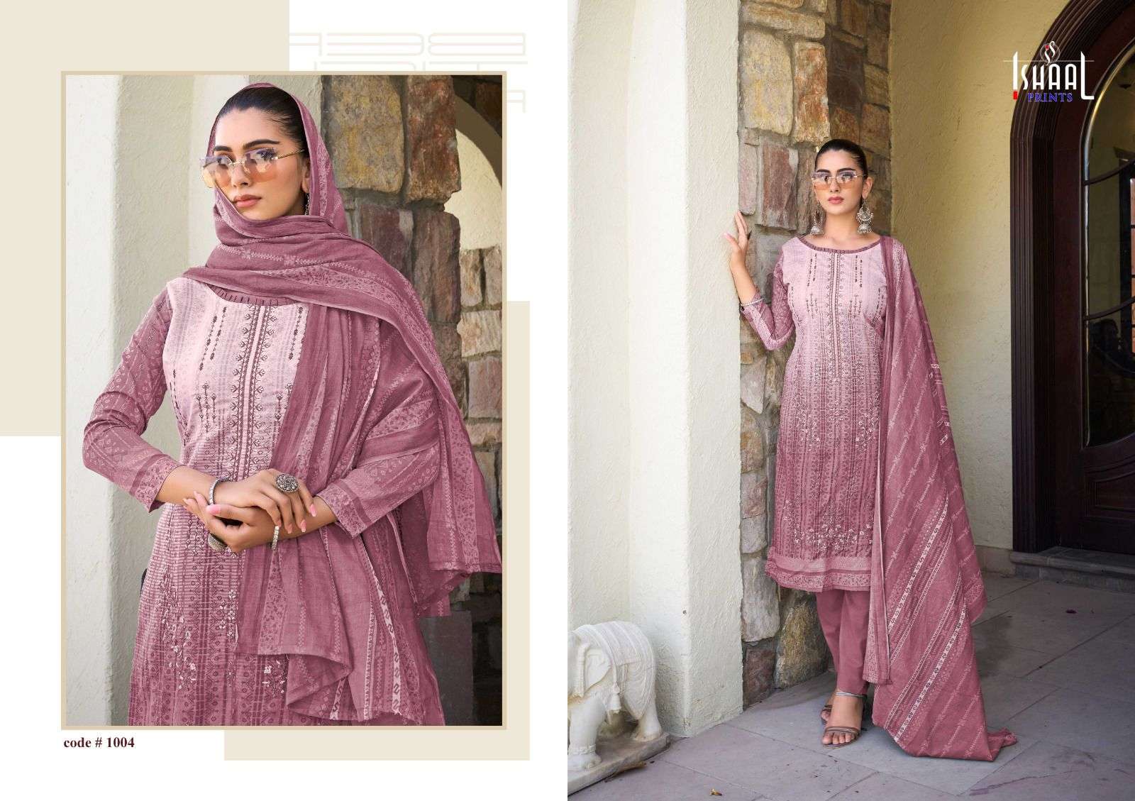 ISHAAL PRINTS EMBROIDERED COMBO 24 LAWN COTTON FANCY WORK SUIT
