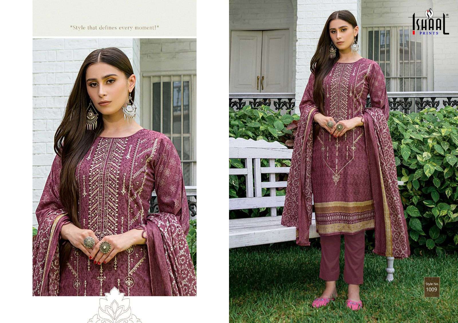 ISHAAL PRINTS EMBROIDERED COMBO 24 LAWN COTTON FANCY WORK SUIT