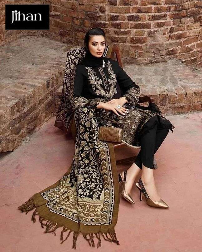 JIHAAN DESIGN NO - 3227  EXCLUSIVE COLLECTION PURE HEAVY RAYON COTTON SELF EMBROIDERED PAKISTANI SALWAR SUIT