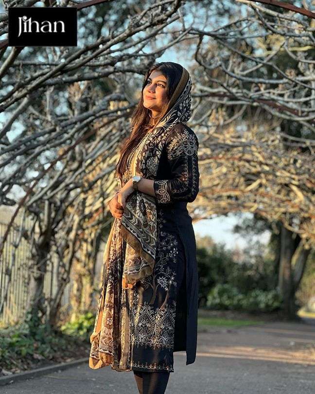 JIHAAN DESIGN NO - 3227  EXCLUSIVE COLLECTION PURE HEAVY RAYON COTTON SELF EMBROIDERED PAKISTANI SALWAR SUIT
