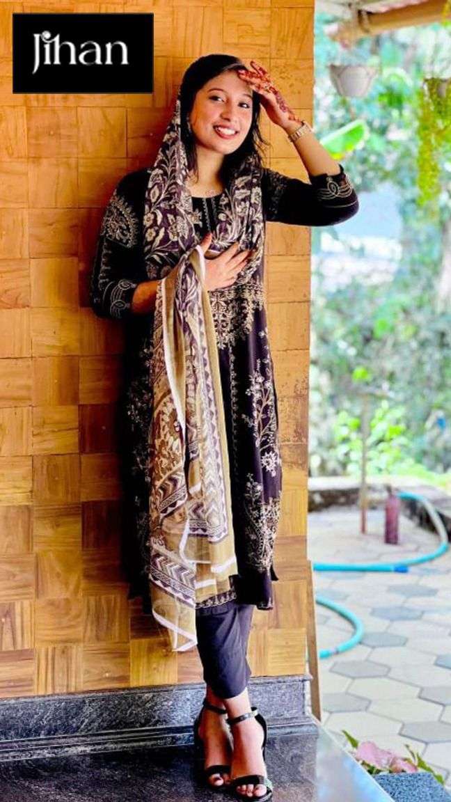 JIHAAN DESIGN NO - 3227  EXCLUSIVE COLLECTION PURE HEAVY RAYON COTTON SELF EMBROIDERED PAKISTANI SALWAR SUIT