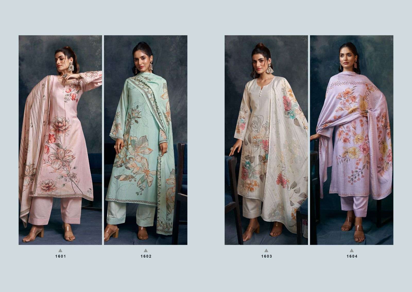 KARVA DESINER STUDIO BURBERRY VISCOSE DIGITAL PRINT WITH FANCY EMBROIDERY SUIT