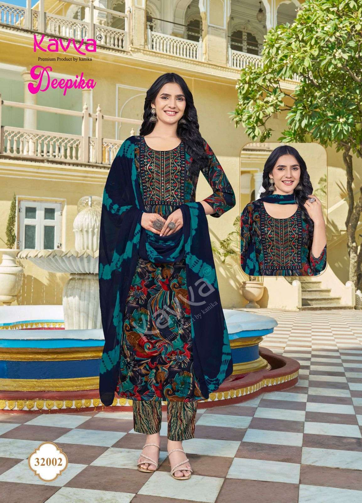 KAVYA DEEPIKA VOL 32 FANCY PRINTED LADIES KURTI COMBO SET 	