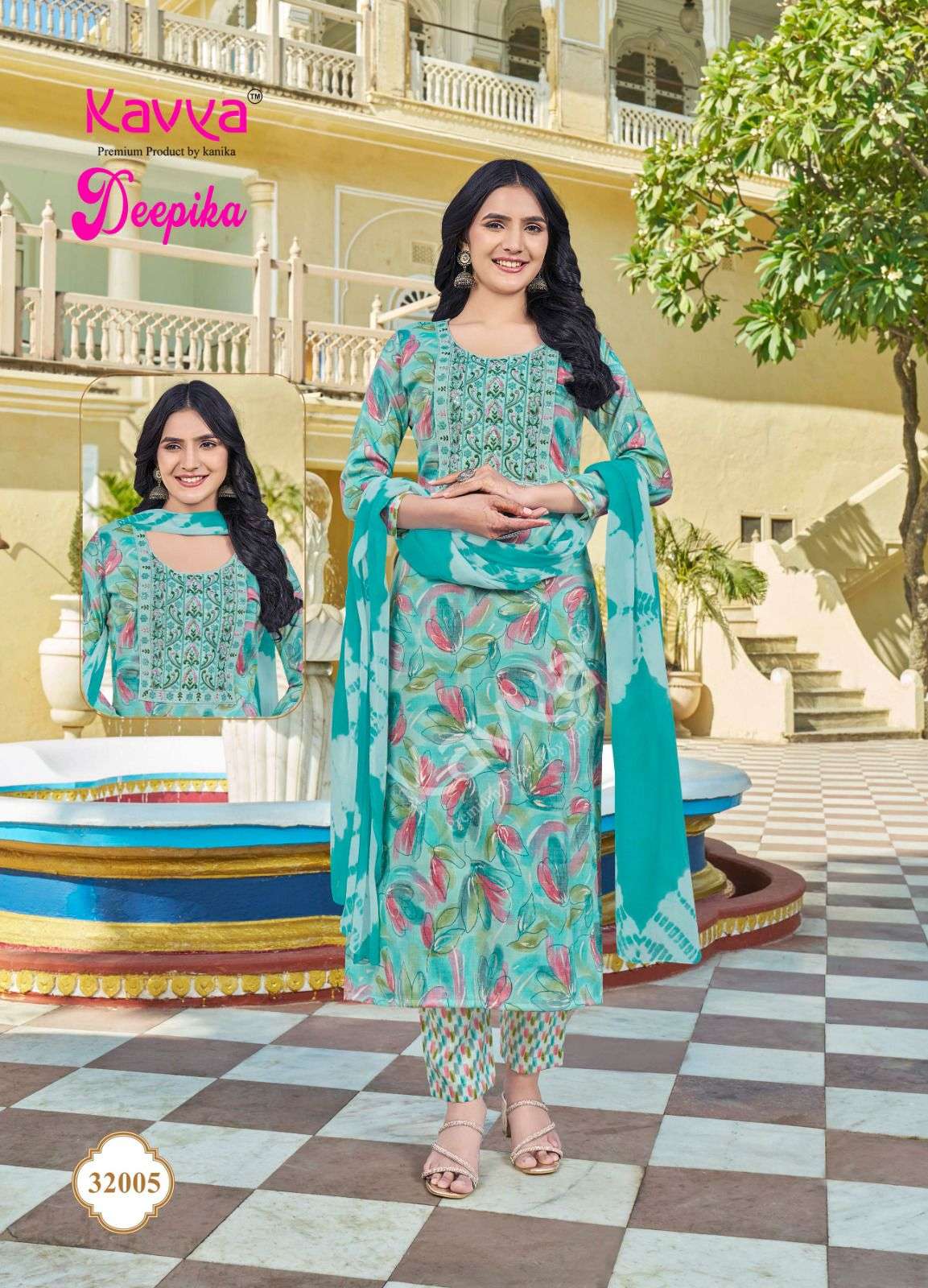 KAVYA DEEPIKA VOL 32 FANCY PRINTED LADIES KURTI COMBO SET 	