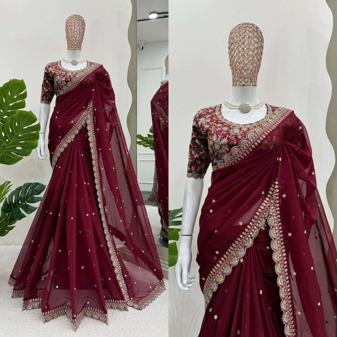 KD 536 SILK WITH HEAVY BEAUTIFUL DESIGNER FUNCTION WEAR SAREE