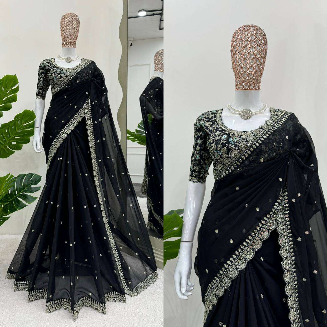 KD 536 SILK WITH HEAVY BEAUTIFUL DESIGNER FUNCTION WEAR SAREE