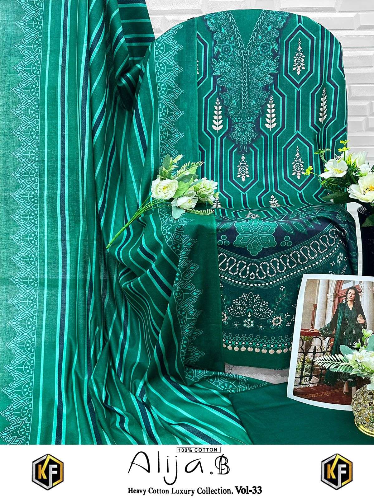 KEVAL FAB ALIJA B VOL 33 COTTON DIGITAL PRINTS  SALWAR SUIT