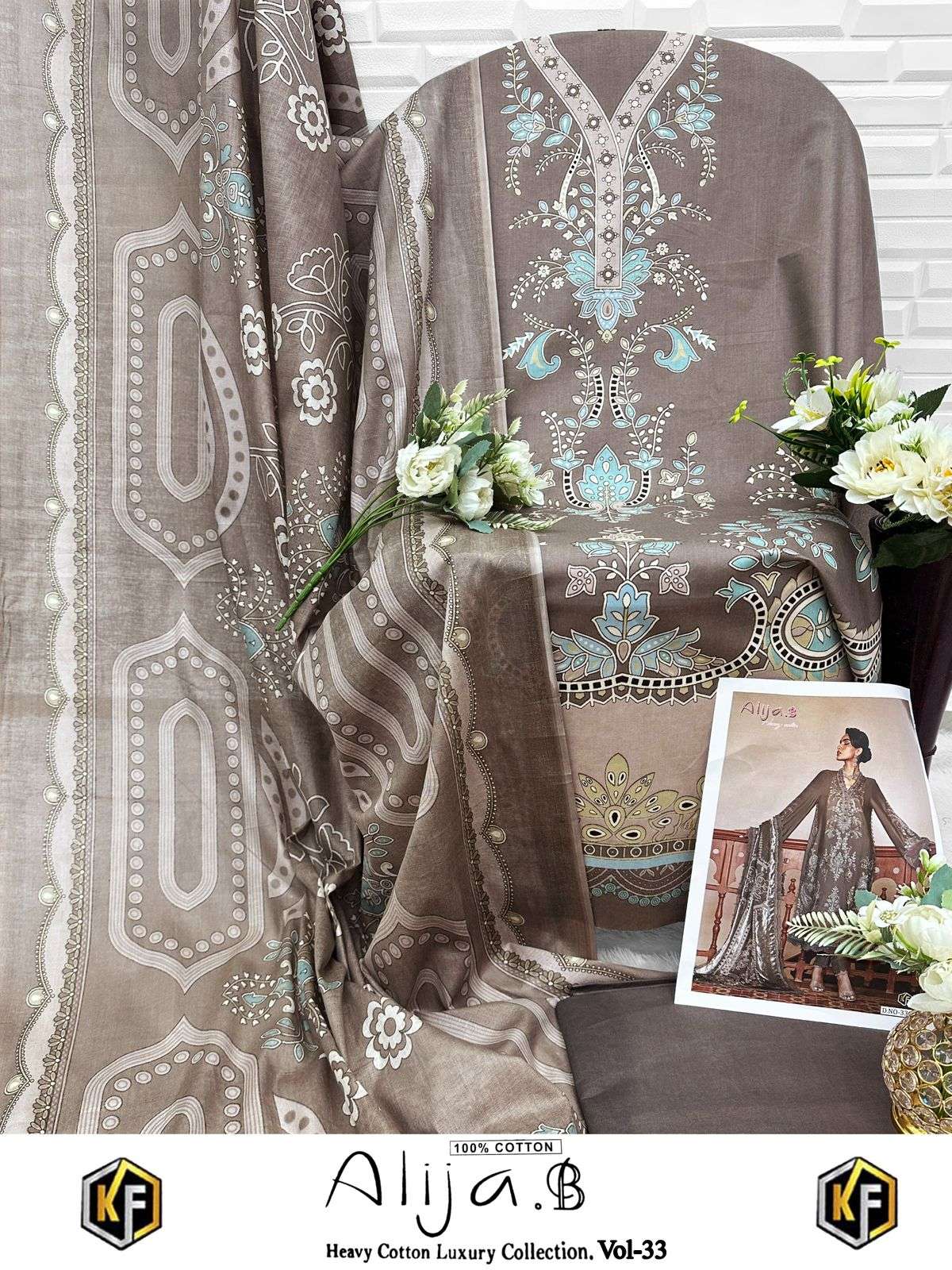 KEVAL FAB ALIJA B VOL 33 COTTON DIGITAL PRINTS  SALWAR SUIT