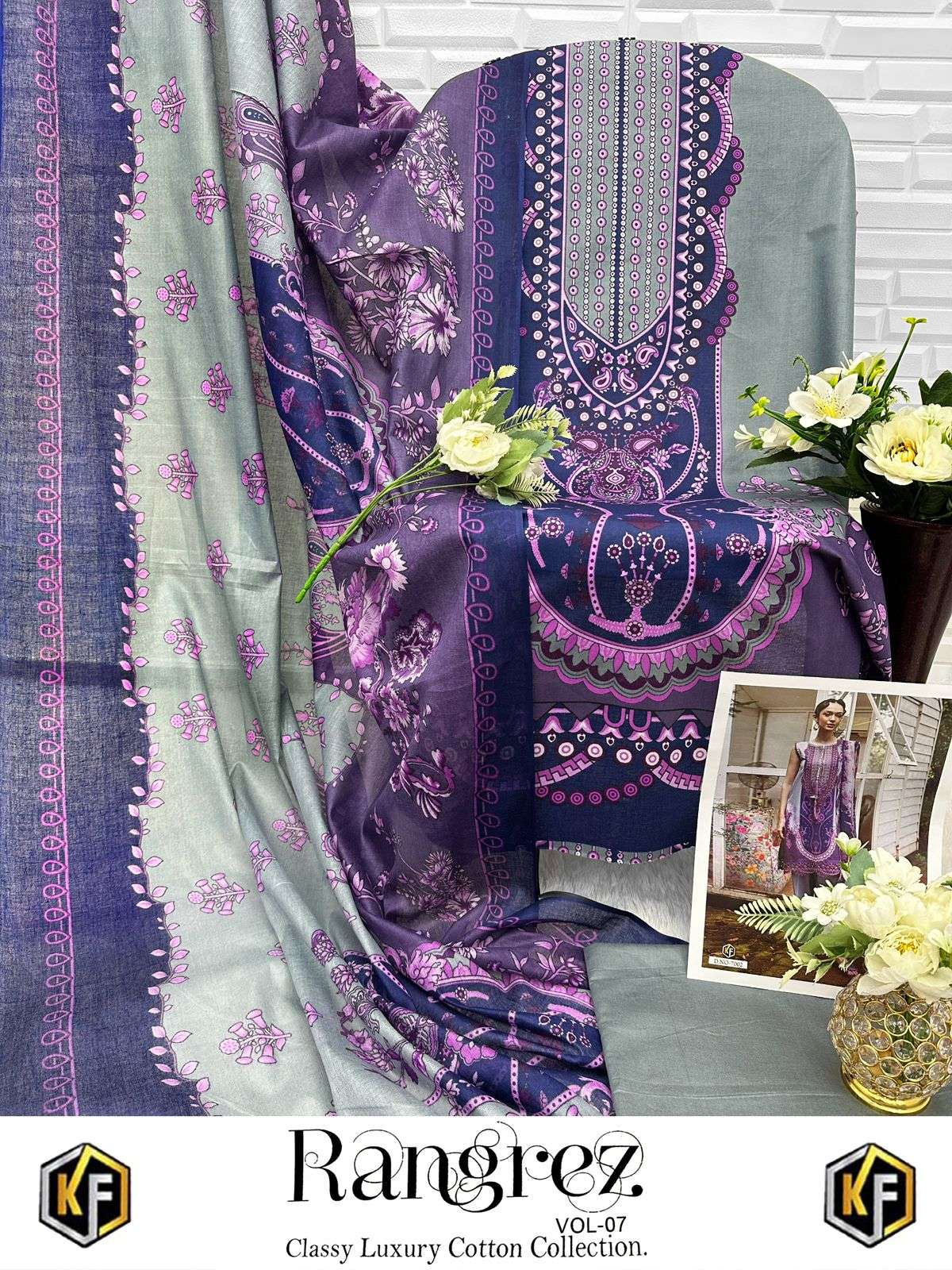 KEVAL FAB RANGREZ VOL 7 COTTON DIGITAL PRINTS SALWAR SUIT