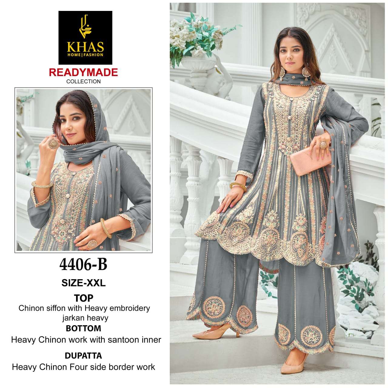 KHAS FASHION D NO 4406 HEAVY BEAUTIFUL EMBROIDERD SUIT