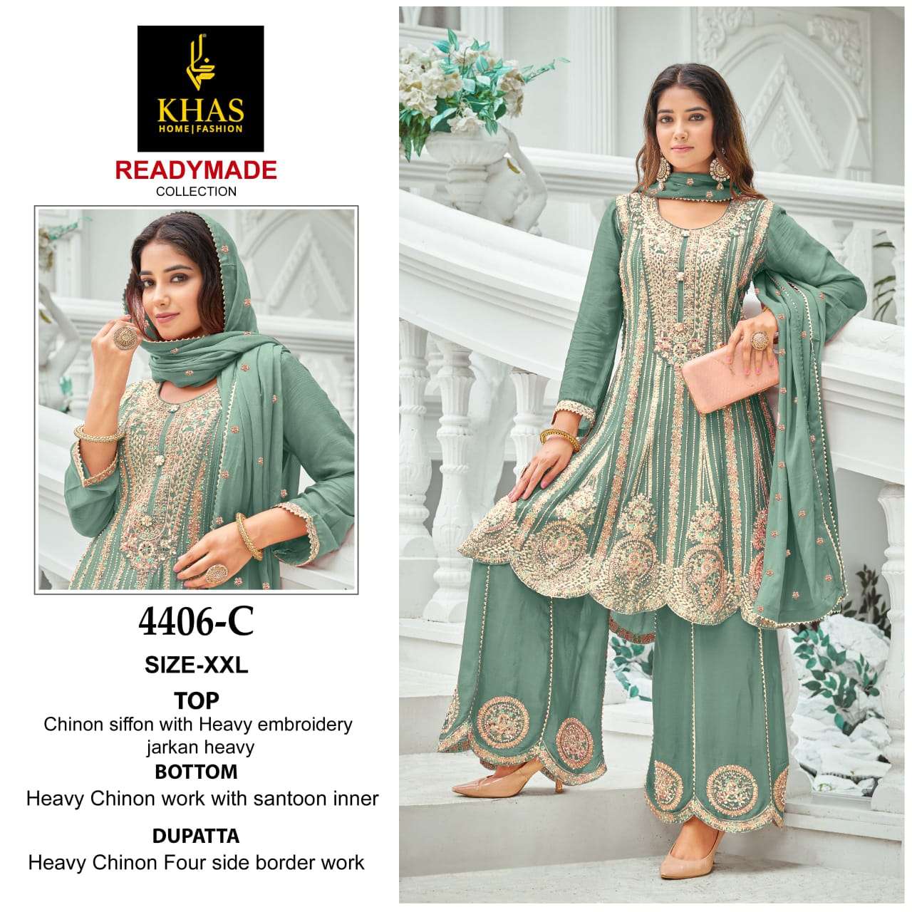 KHAS FASHION D NO 4406 HEAVY BEAUTIFUL EMBROIDERD SUIT