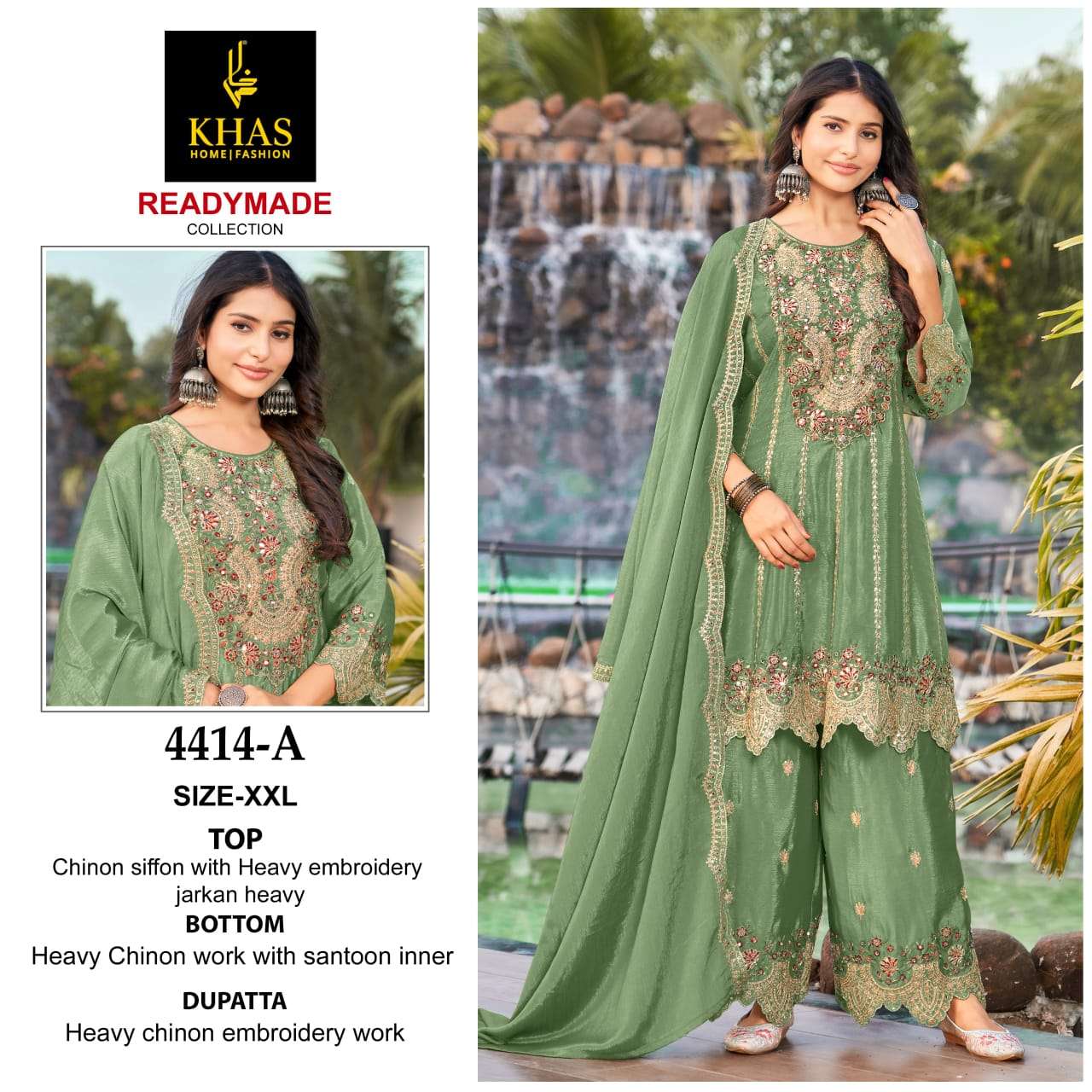KHAS FASHION D NO 4414 HEAVY EMBROIDERY DESIGNER PAKISTANI SUIT