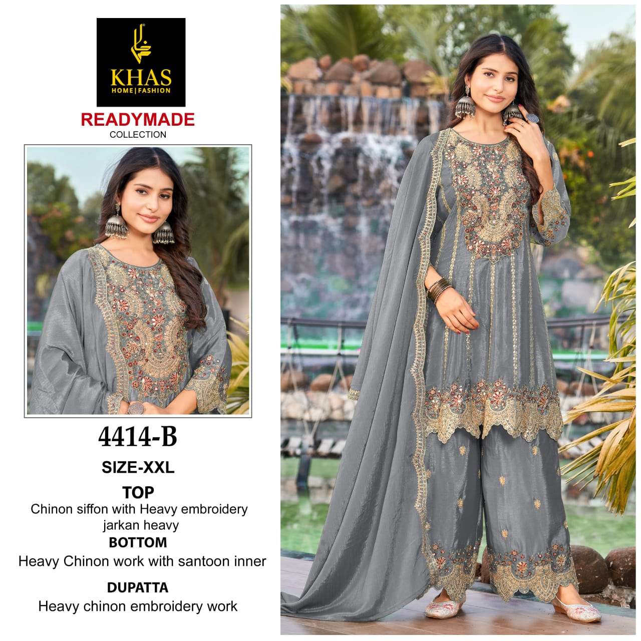 KHAS FASHION D NO 4414 HEAVY EMBROIDERY DESIGNER PAKISTANI SUIT