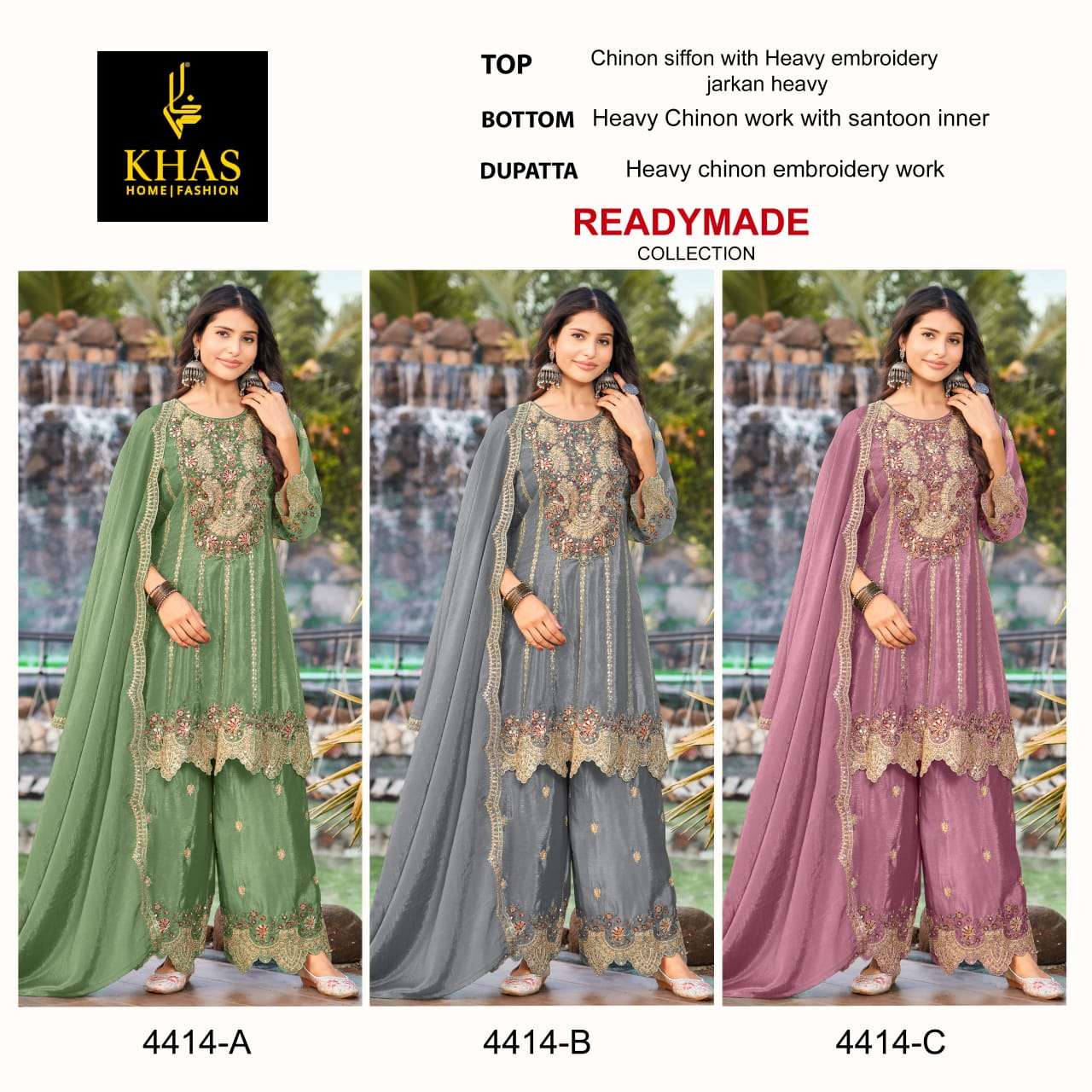 KHAS FASHION D NO 4414 HEAVY EMBROIDERY DESIGNER PAKISTANI SUIT