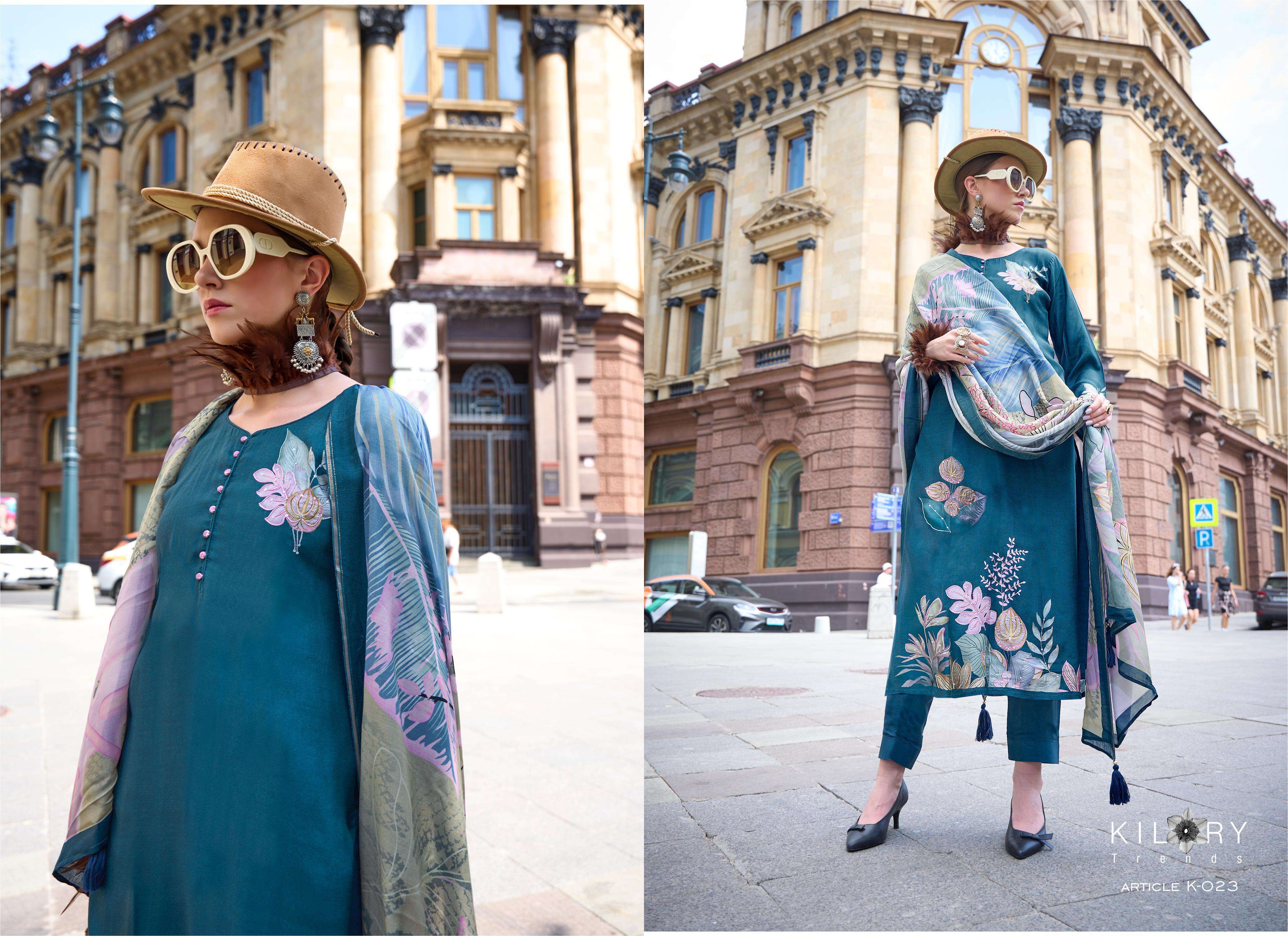 KILORY TRENDZ GRAZIA MUSLIN DIGITAL PRINT WITH FANCY HAND WORK SUIT