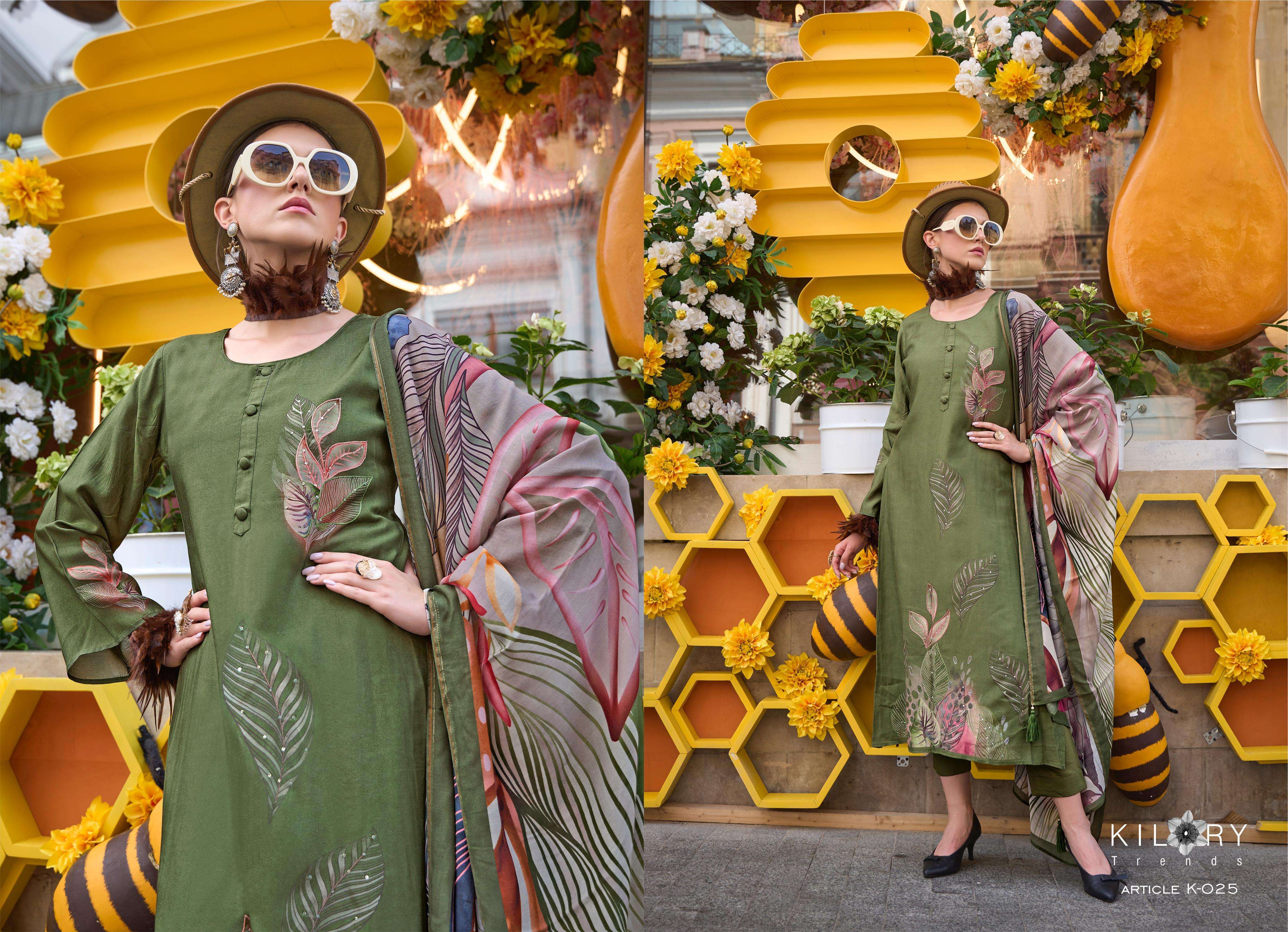 KILORY TRENDZ GRAZIA MUSLIN DIGITAL PRINT WITH FANCY HAND WORK SUIT