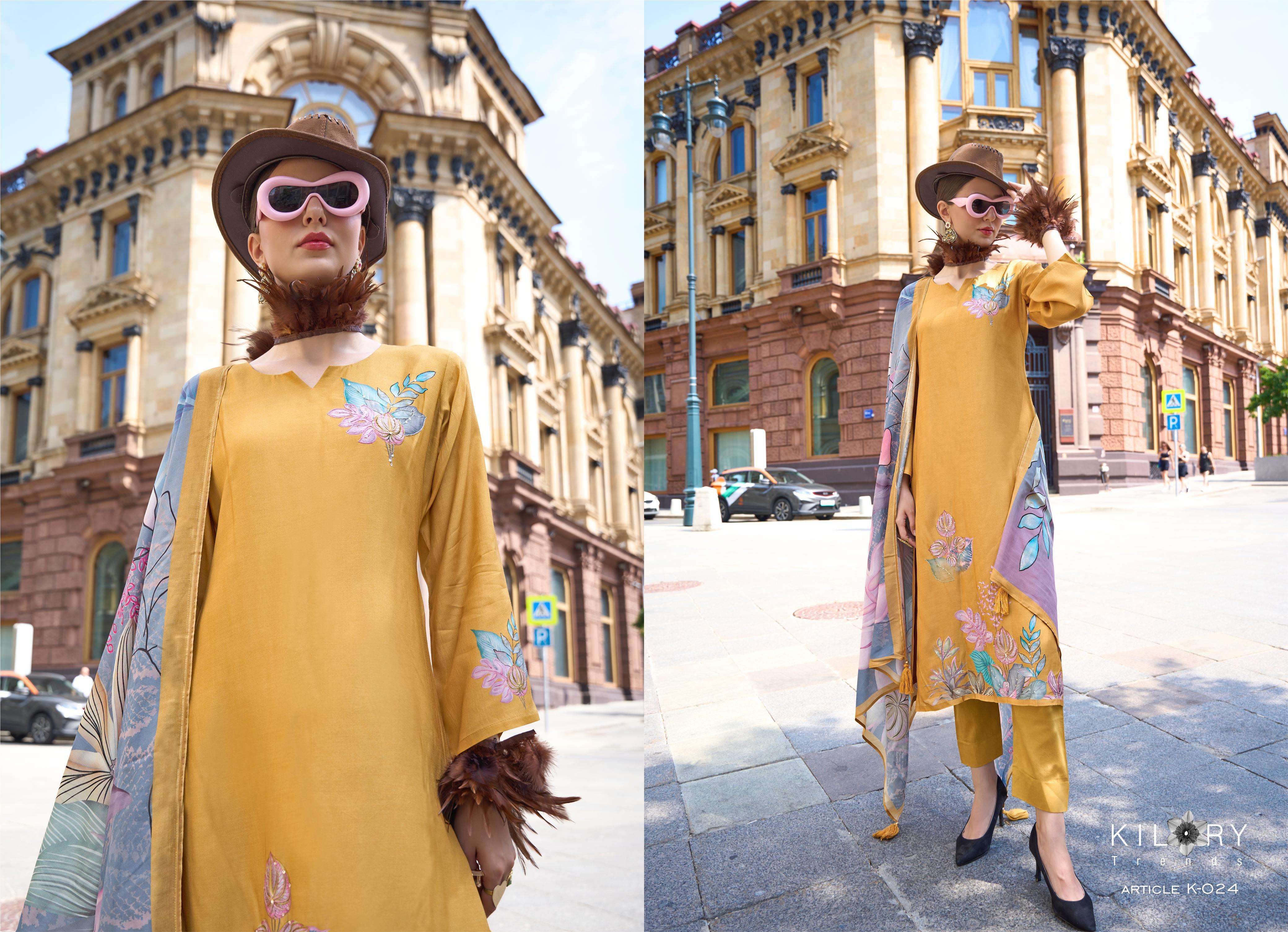 KILORY TRENDZ GRAZIA MUSLIN DIGITAL PRINT WITH FANCY HAND WORK SUIT