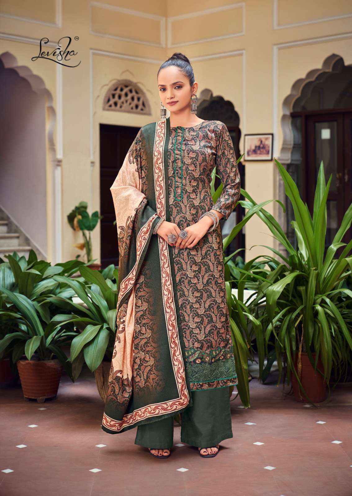 LEVISHA AALIYAH PASHMINA DIGITAL PRINT WITH KASHMIRI EMBROIDERY WORK SUIT