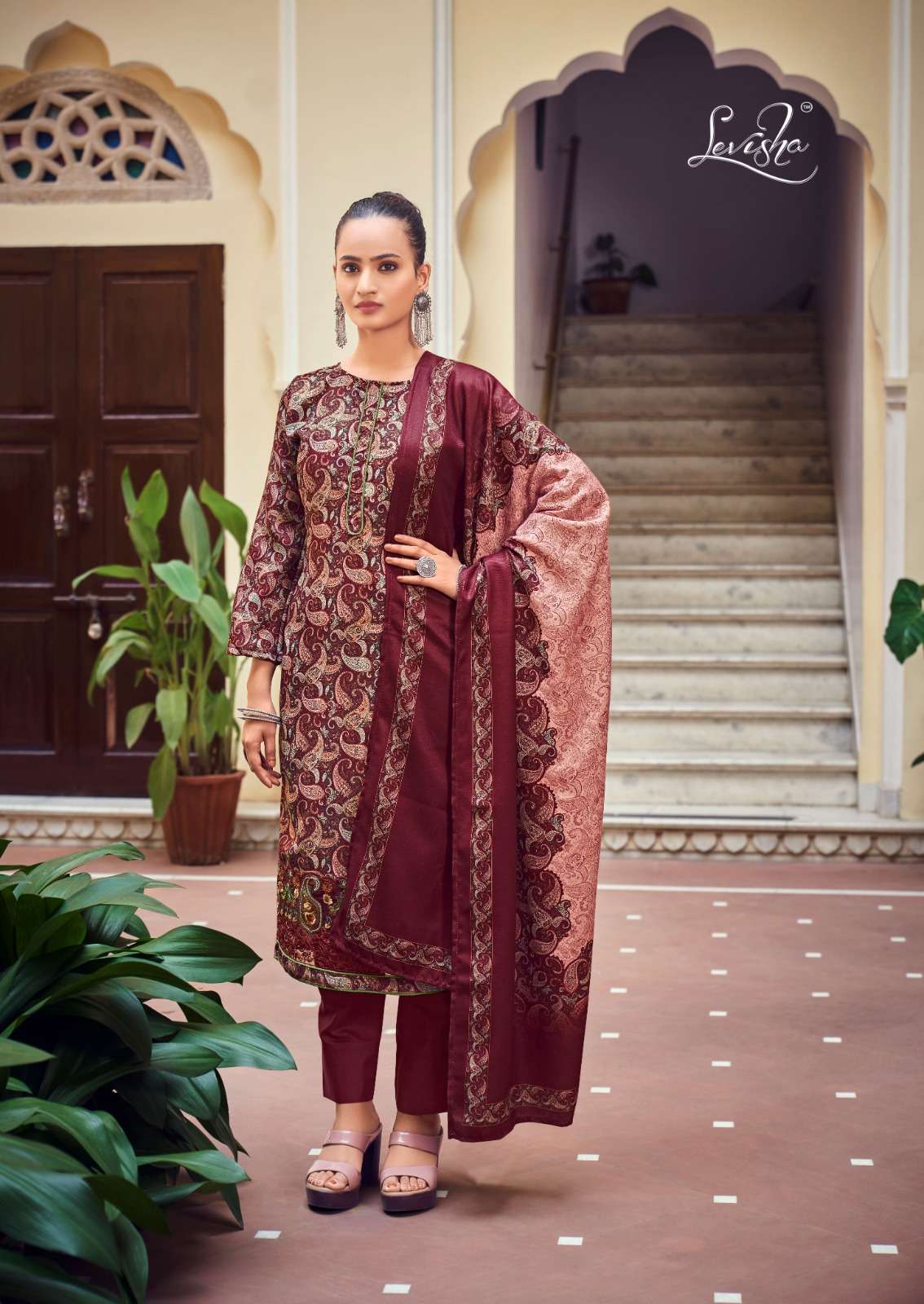 LEVISHA AALIYAH PASHMINA DIGITAL PRINT WITH KASHMIRI EMBROIDERY WORK SUIT