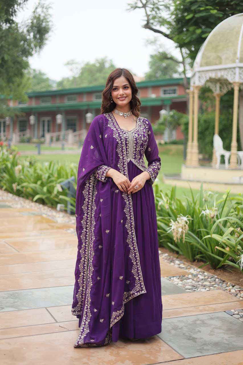 LW 9202 GEORGETTE HEAVY DESIGNER PARTY WEAR GOWN WITH DUPATTA 