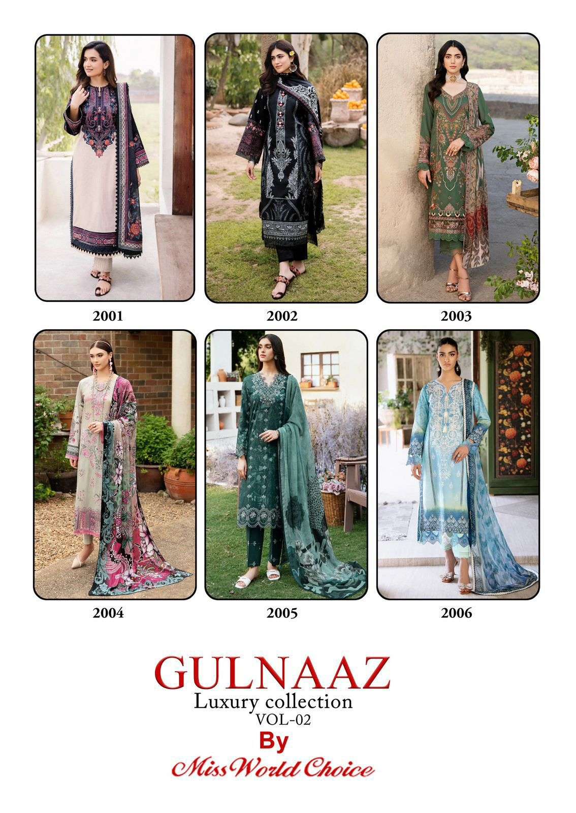 MISS WORLD CHOICE GULNAZ VOL 2 COTTON DIGITAL KARACHI PRINT SUIT
