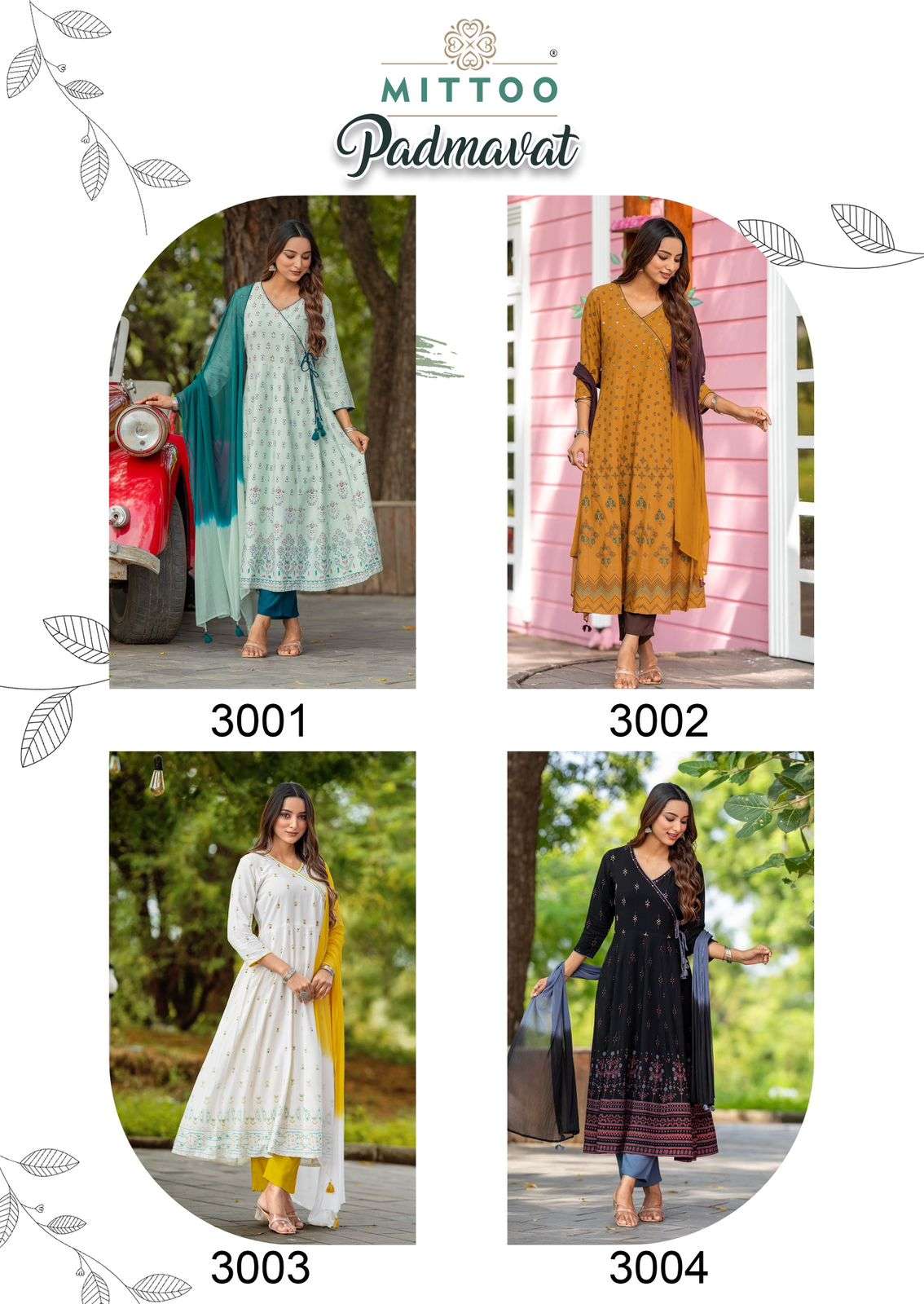 MITTOO PADMAVAT ANGRAKHA STYLE FANCY KURTI COMBO SET 