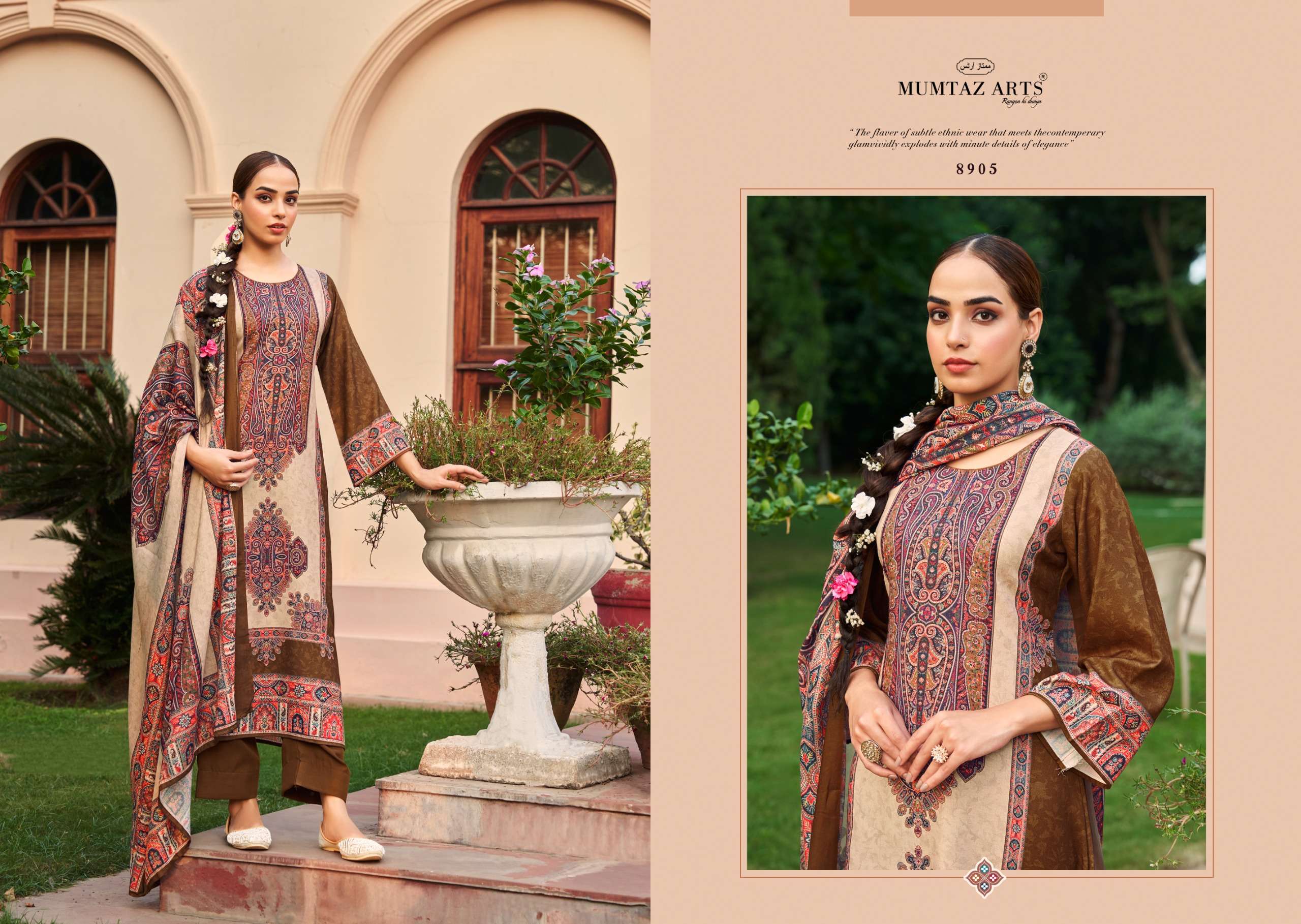 MUMTAZ ARTS SHIRINGAR PASHMINA DIGITAL PRINTS WITH FANCY WORK SUIT