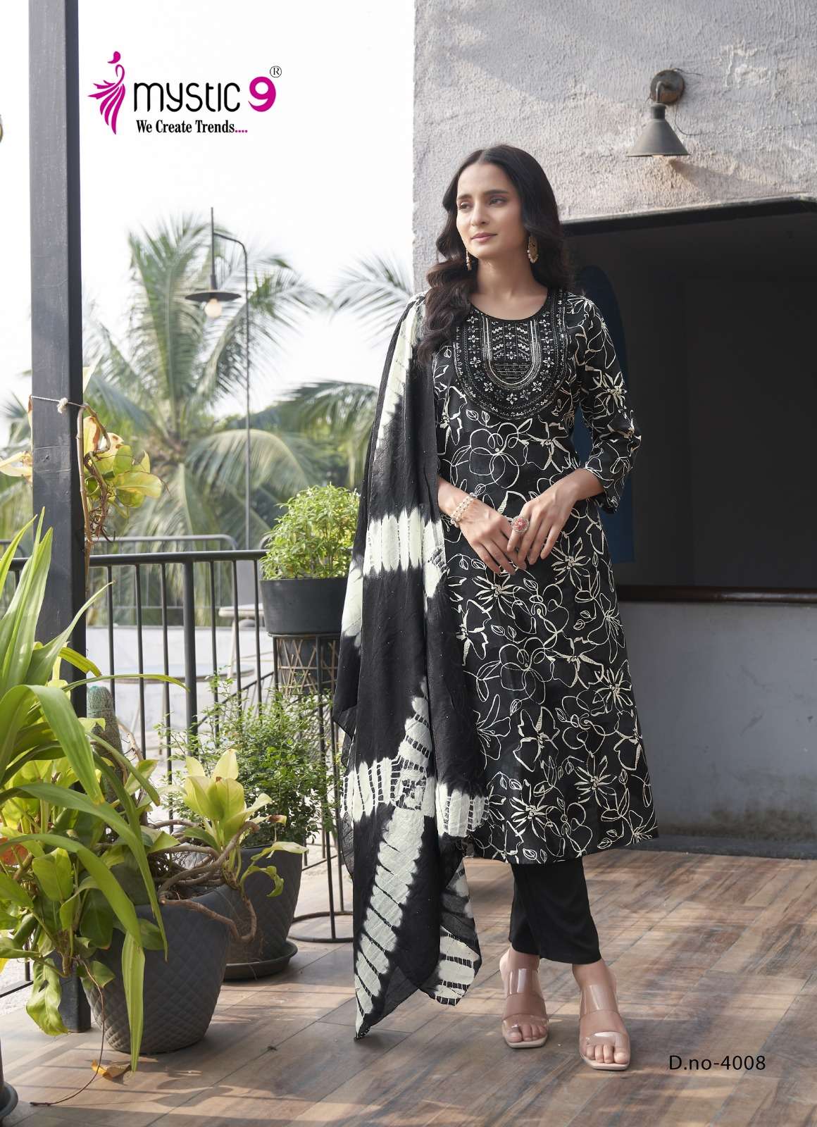 MYSTIC 9 SABRI VOL 4 RAYON FOIL PRINT STRAIGHT CUT  KURTI COMBO SET